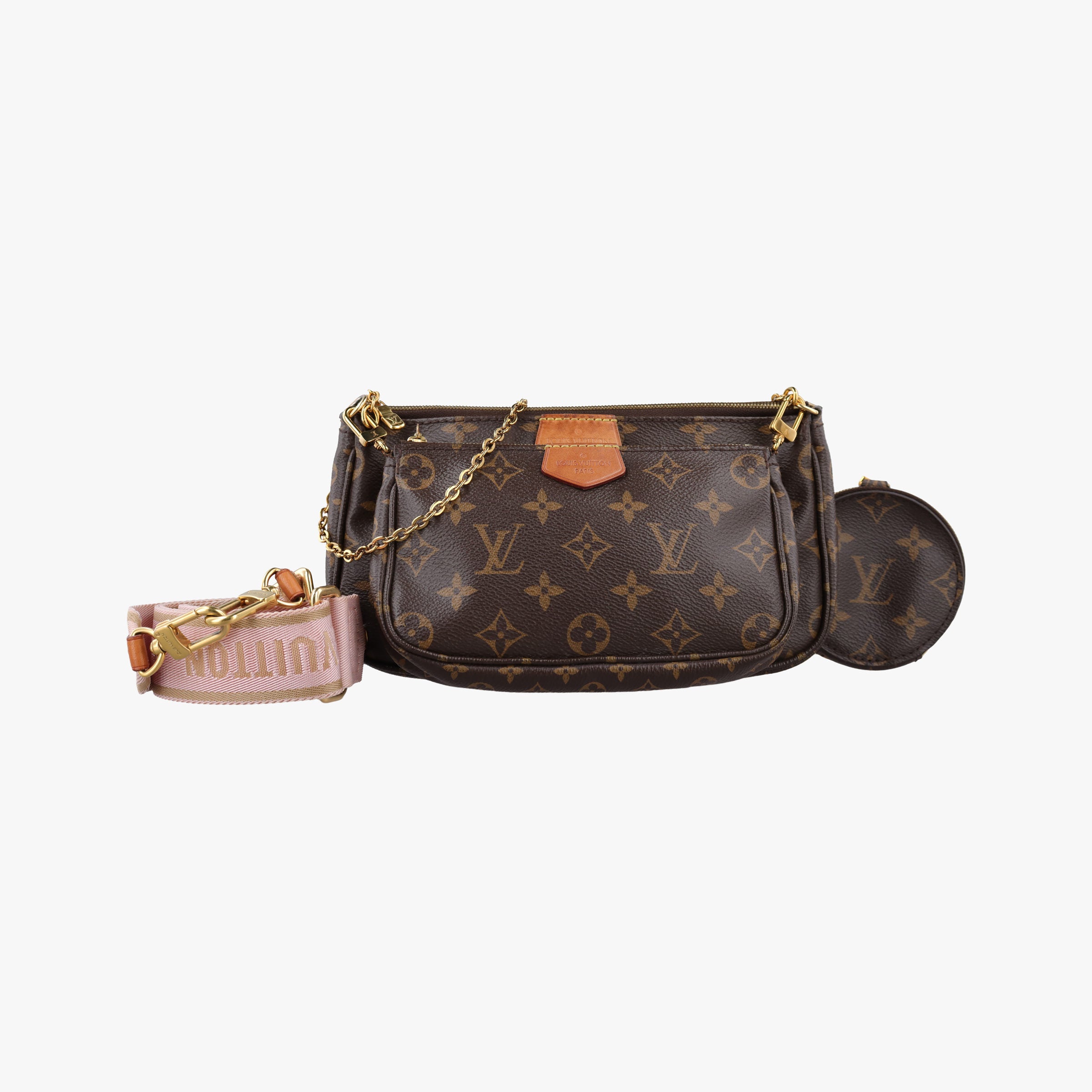 MULTI POCHETTE ACCESSOIRES MARRON×ROSE CLAIRE Monogram Canvas M44840 SR3179ミュルティポシェットアクセソワール マロン×ローズ クレール モノグラムキャンバス M44840 SR3179