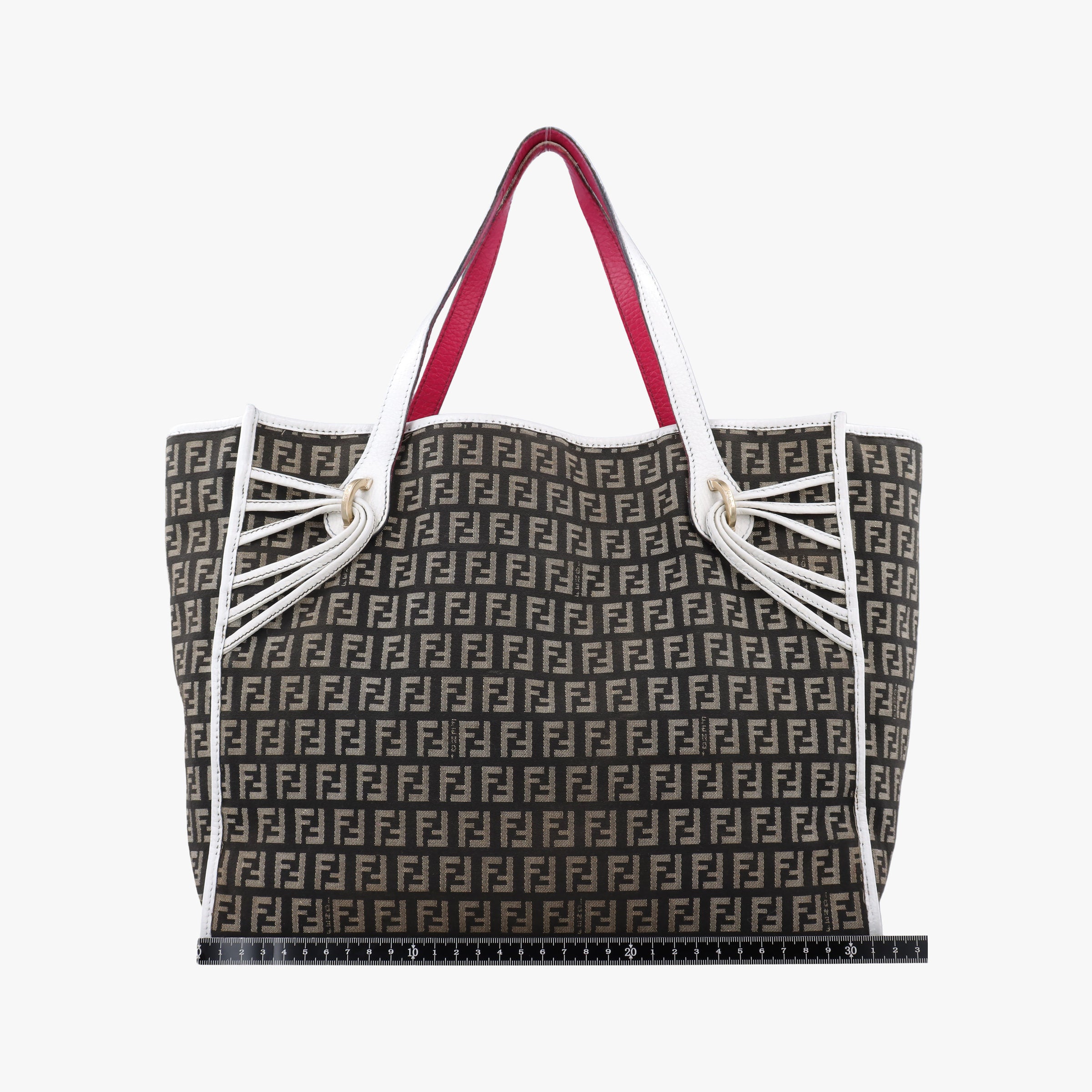 Zucca Pattern Tote Navy × White Canvas×Leather 8BH153 2321-8BH153.VWT-078ズッカ柄 トート ネイビー x ホワイト キャンバス×レザー 8BH153 2321-8BH153.VWT-078