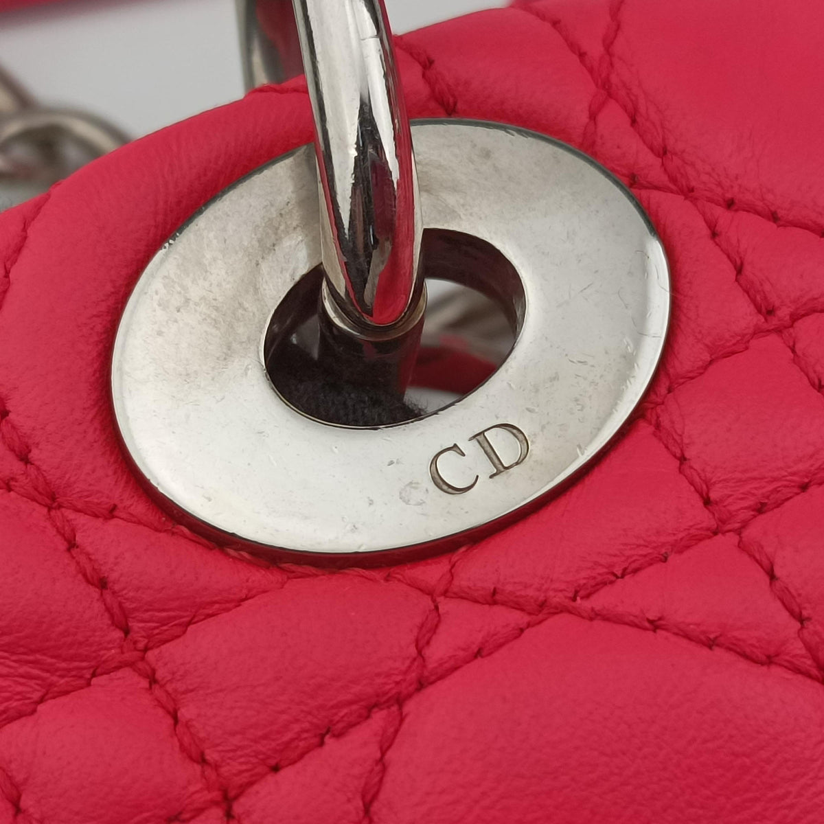 Pre-owned Christian Dior Cannage Dior Soft Shopping Pink lambskin handbag | stylenewstar