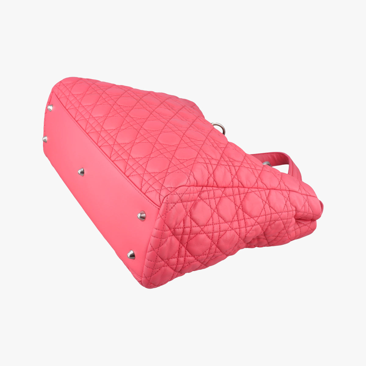 Pre-owned Christian Dior Cannage Dior Soft Shopping Pink lambskin handbag | stylenewstar