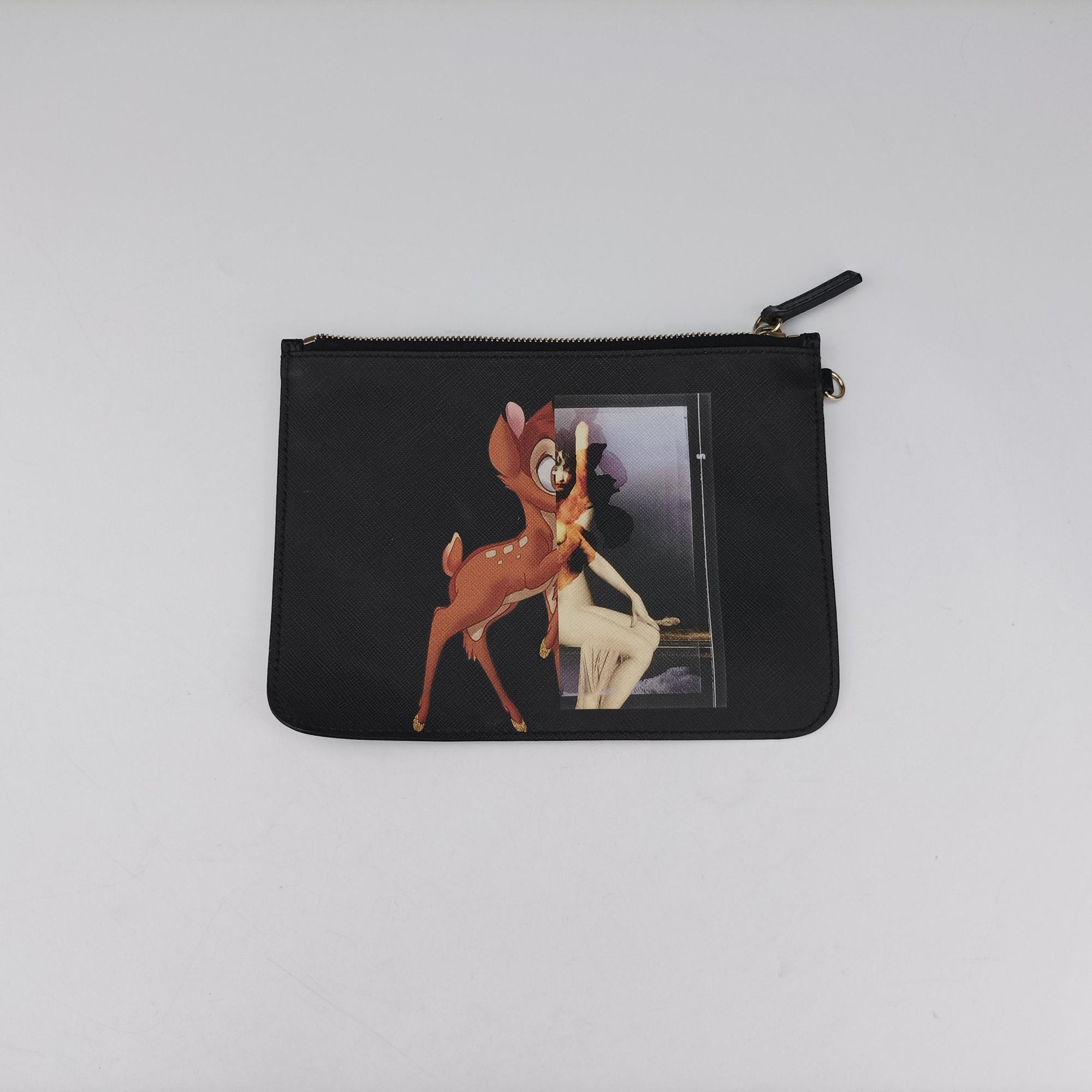 Bambi Print Antigona tote Black Leather 3C0174アンティゴナ バンビ プリント ショッピングトート ブラック レザー 3C0174