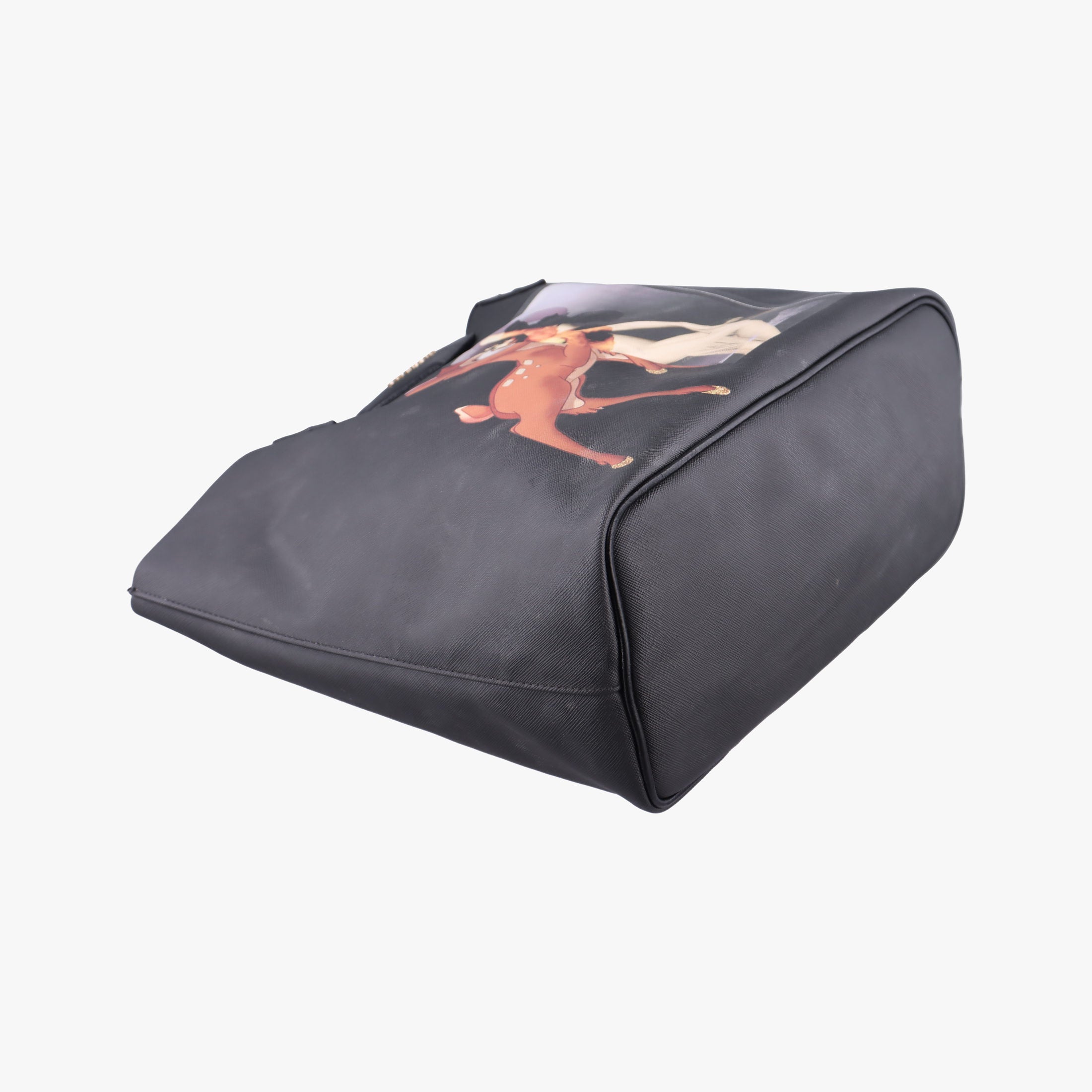 Bambi Print Antigona tote Black Leather 3C0174アンティゴナ バンビ プリント ショッピングトート ブラック レザー 3C0174