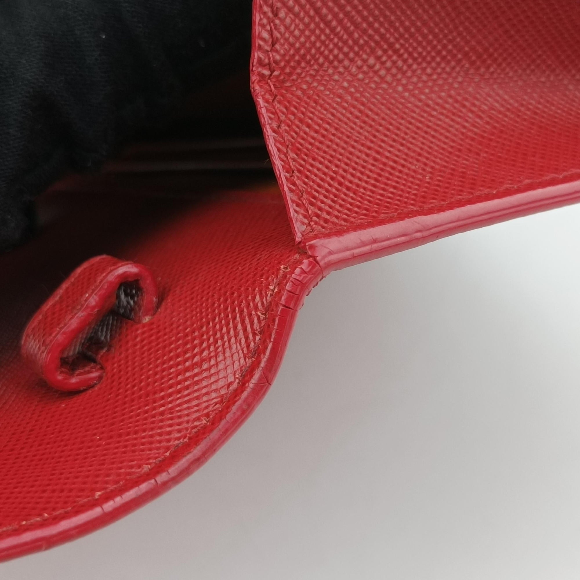 Envelope Red x Orange Saffiano Leather 178エンベロープ レッド x オレンジ サフィアーノレザー 178