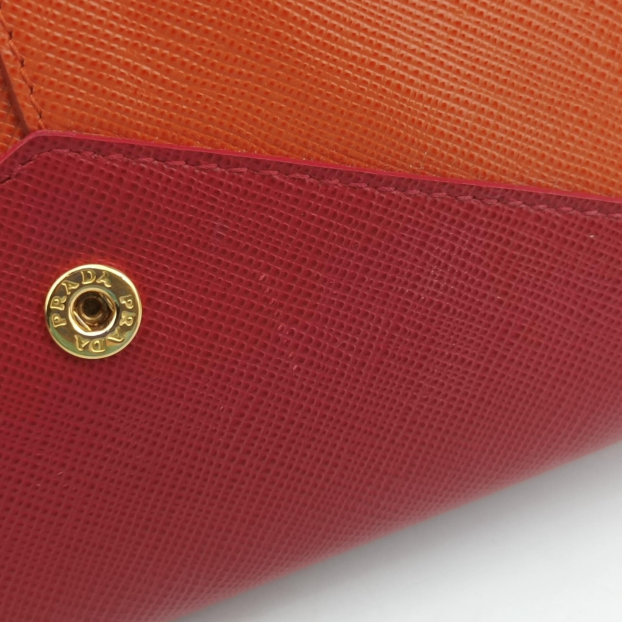 Envelope Red x Orange Saffiano Leather 178エンベロープ レッド x オレンジ サフィアーノレザー 178