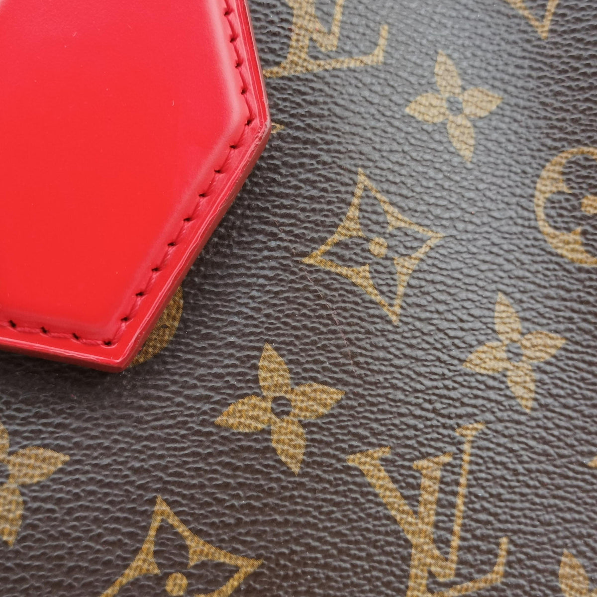 Pre-owned Louis Vuitton Dora PM brown×COQUELICOT Monogram canvas×calf leather M40274 handbag | stylenewstar