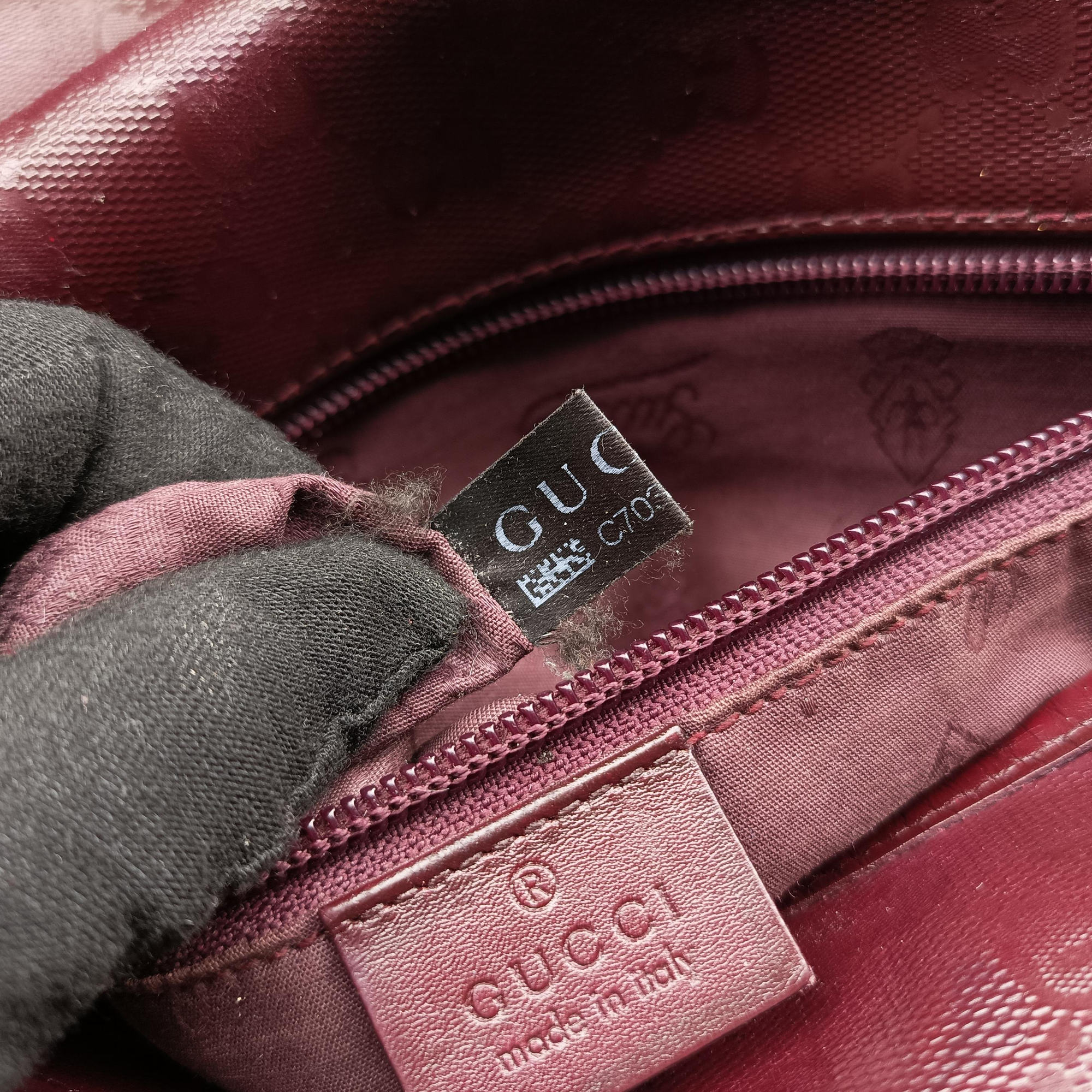 GG Plus Messenger Burgundy PVC coated canvas 201732 C7030608GGプラス メッセンジャー ワインレッド PVCコーティングキャンバス 201732 C7030608