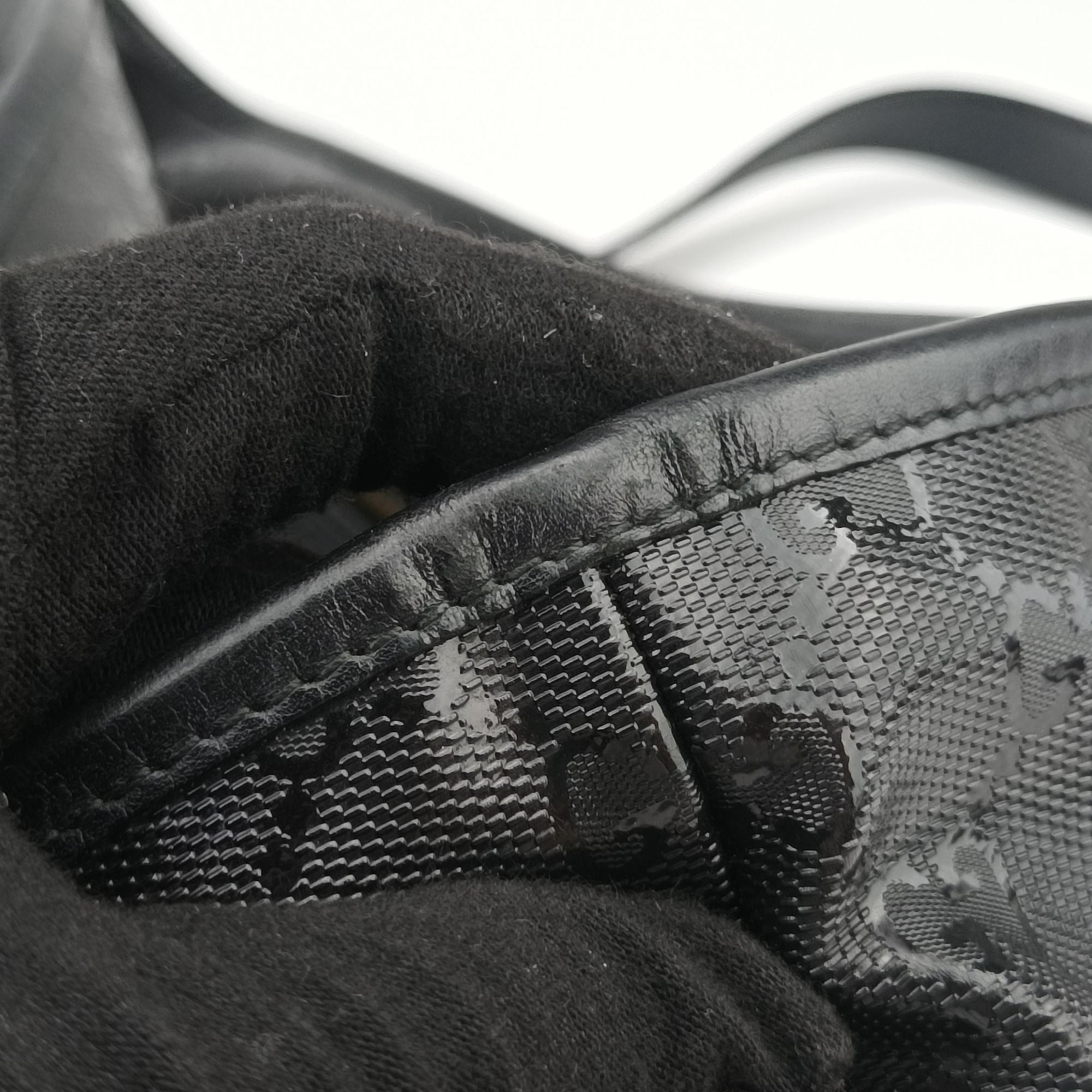 GG Imprime Black PVC coated canvas×Leather 211137 A013050284インプリメ ブラック PVCコーティングキャンバス×レザー 211137 A013050284