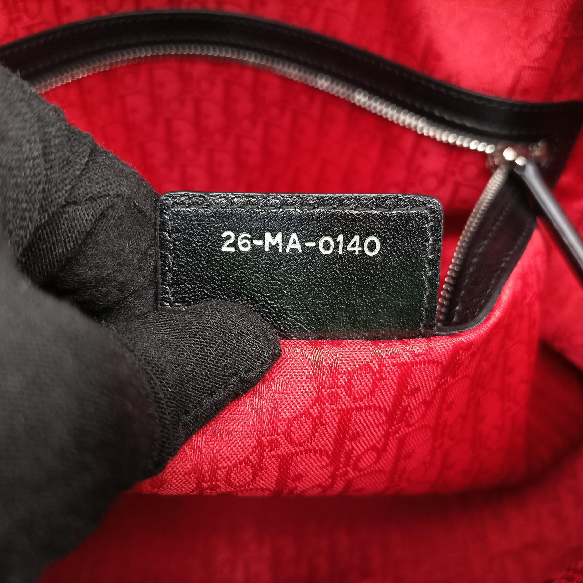 Lady Dior Black lambskin 26-MA-0140レディディオール ブラック ラムスキン 26-MA-0140