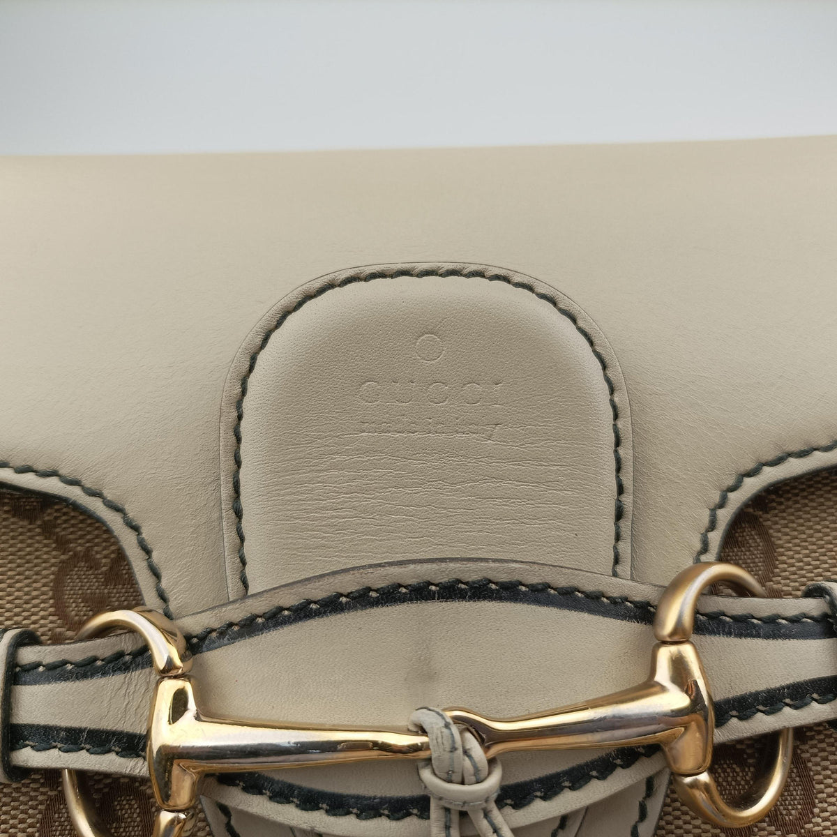 Secondhand Gucci Emily White×brown Leather×canvas 295402 shoulderbag | stylenewstar