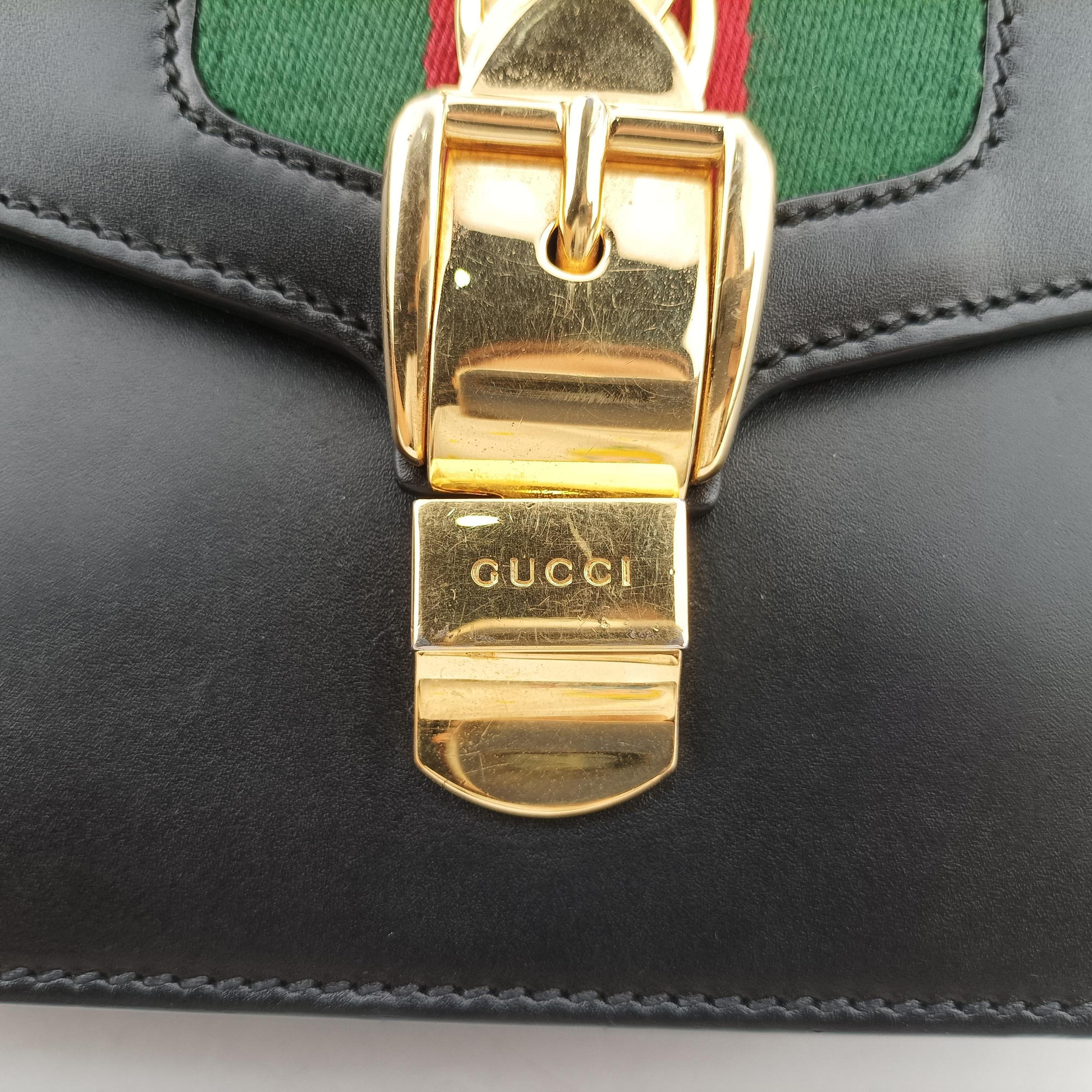 Sylvie Black×green×red Leather 421882 E019985293シルヴィ ブラック×グリーン×レッド レザー 421882 E019985293