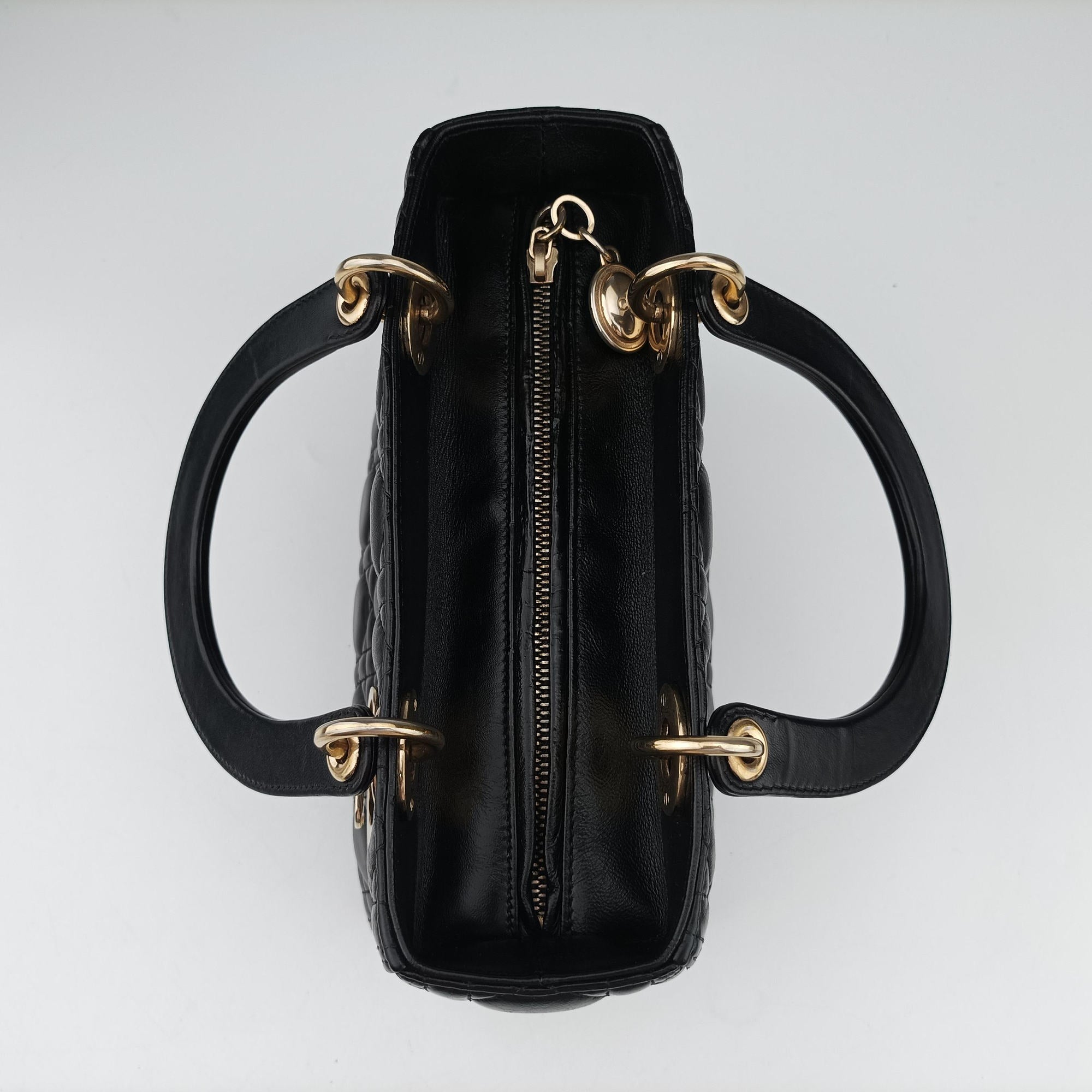 Lady Dior Black lambskin 16-BO-0123レディディオール ブラック ラムスキン 16-BO-0123