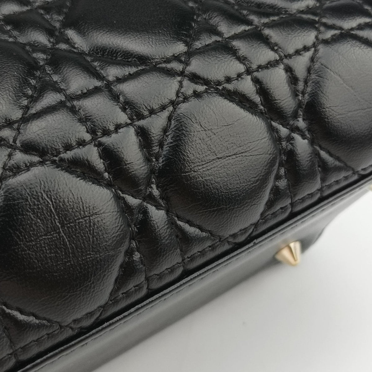 Lady Dior Black lambskin 16-BO-0123レディディオール ブラック ラムスキン 16-BO-0123