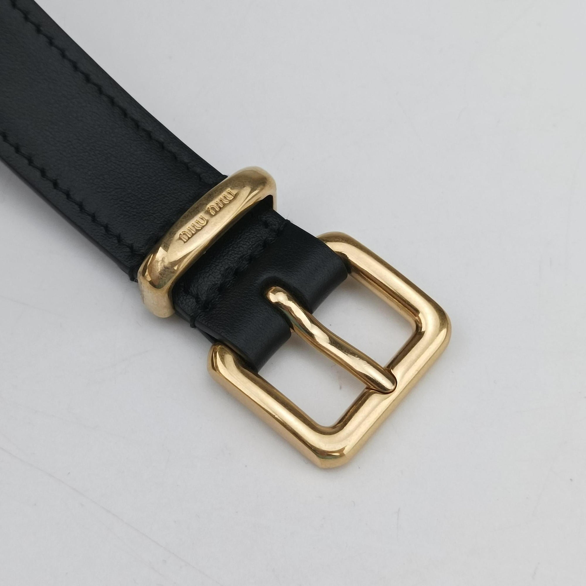 Logo belt Black leather DNP104ロゴベルト ブラック レザー DNP104