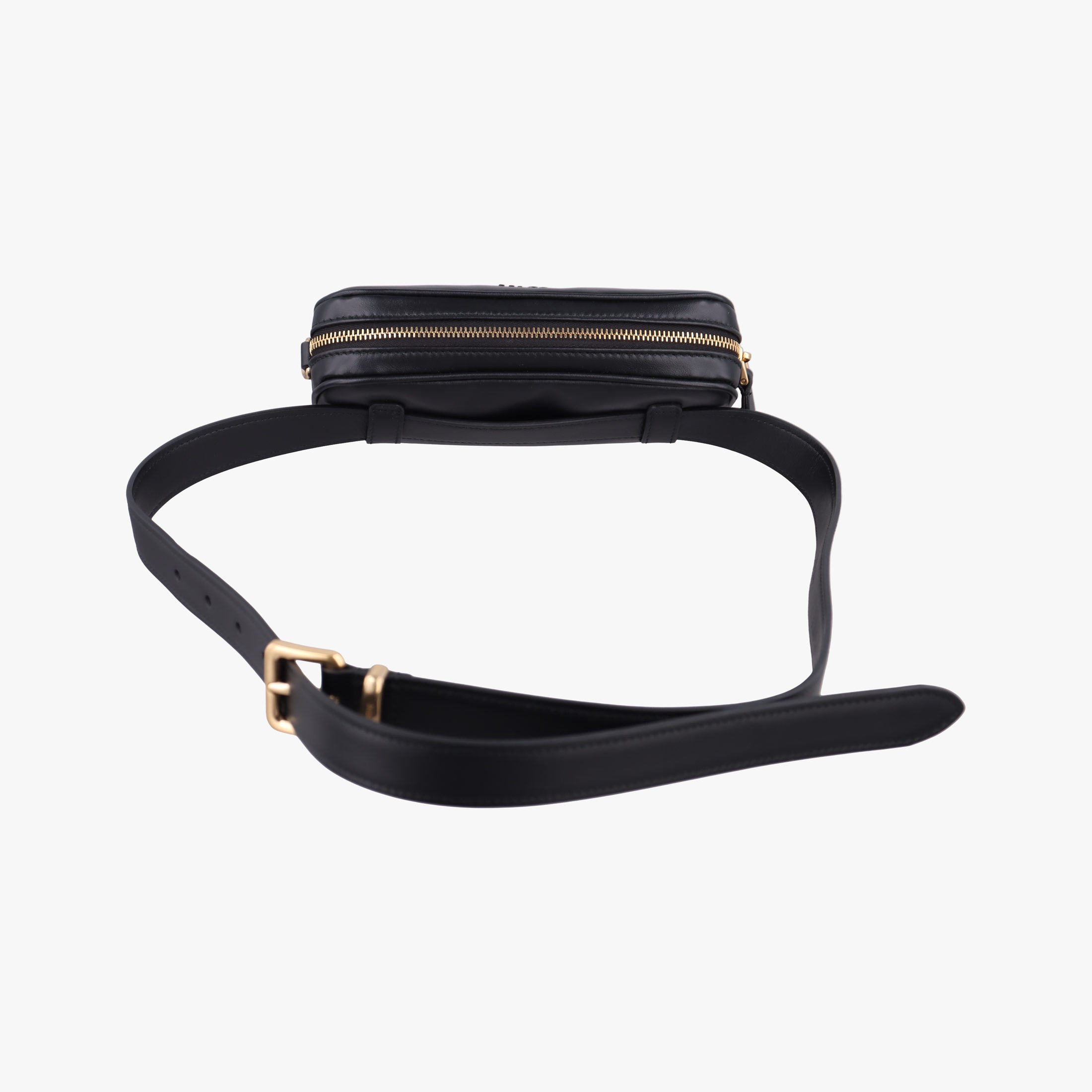 Logo belt Black leather DNP104ロゴベルト ブラック レザー DNP104