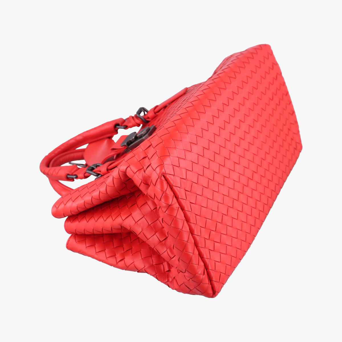 Pre-owned Bottega Veneta Roma Intrecciato Red lambskin shoulderbag | stylenewstar