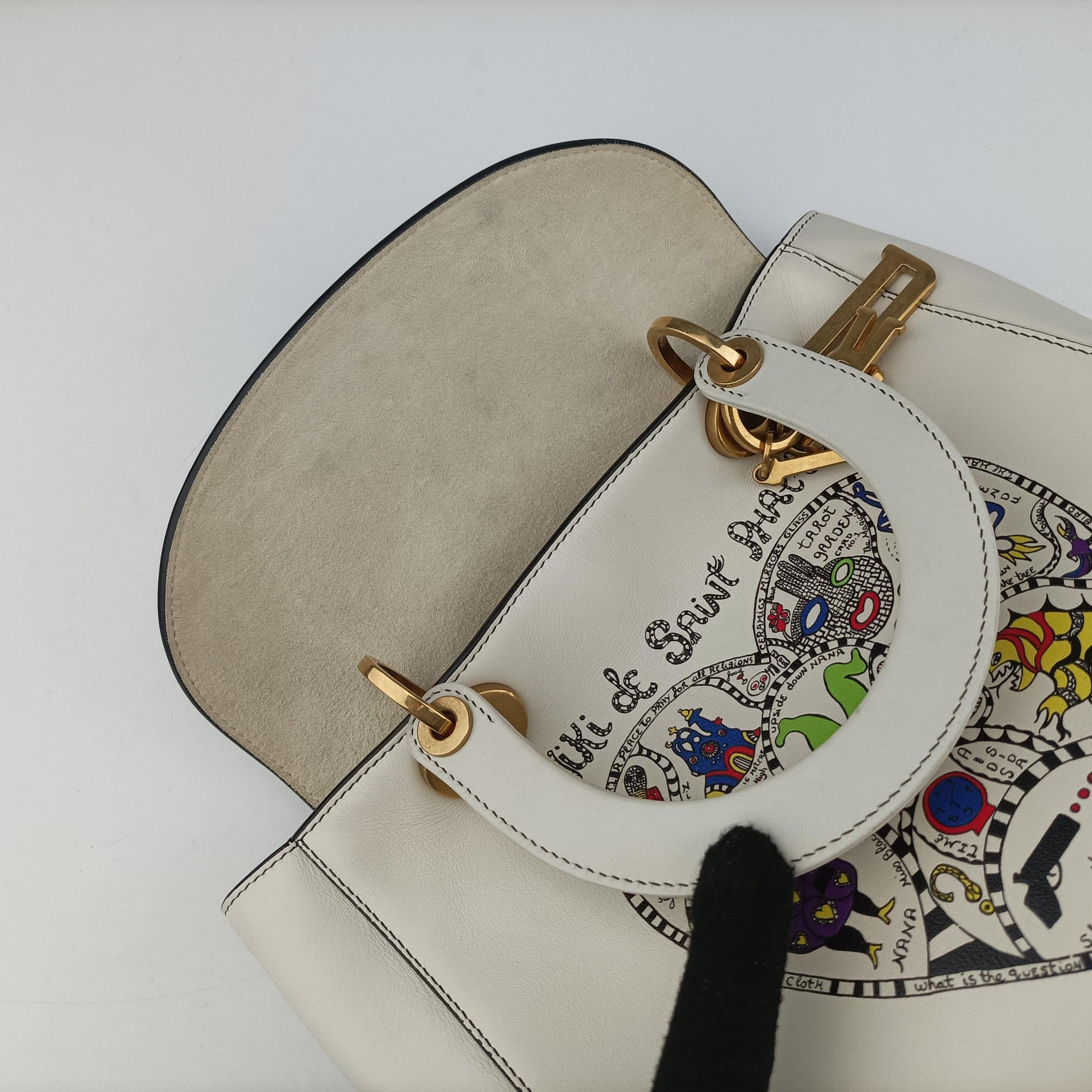 Niki de Saint Phalle Lady Dior White×Multicolour Leather 01-BO-0118ニキ ドゥ サンファル レディ ディオール ホワイト×マルチカラー レザー 01-BO-0118