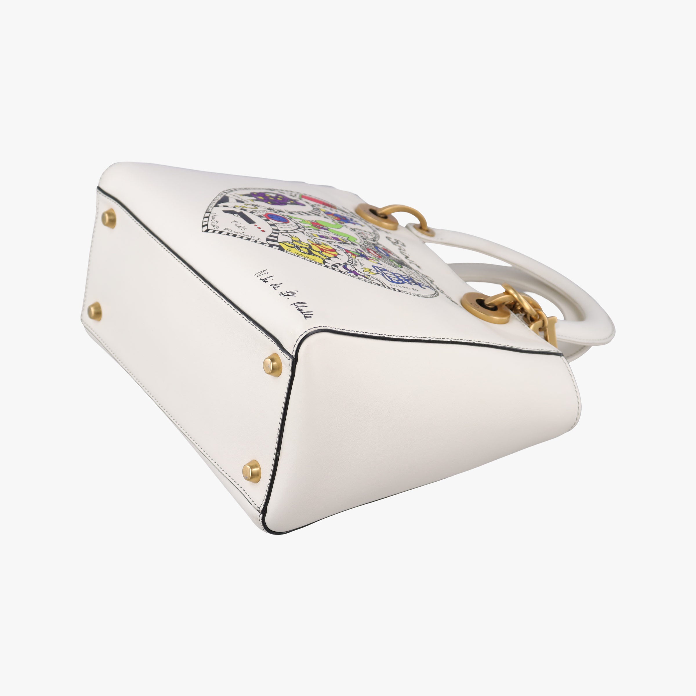 Niki de Saint Phalle Lady Dior White×Multicolour Leather 01-BO-0118ニキ ドゥ サンファル レディ ディオール ホワイト×マルチカラー レザー 01-BO-0118