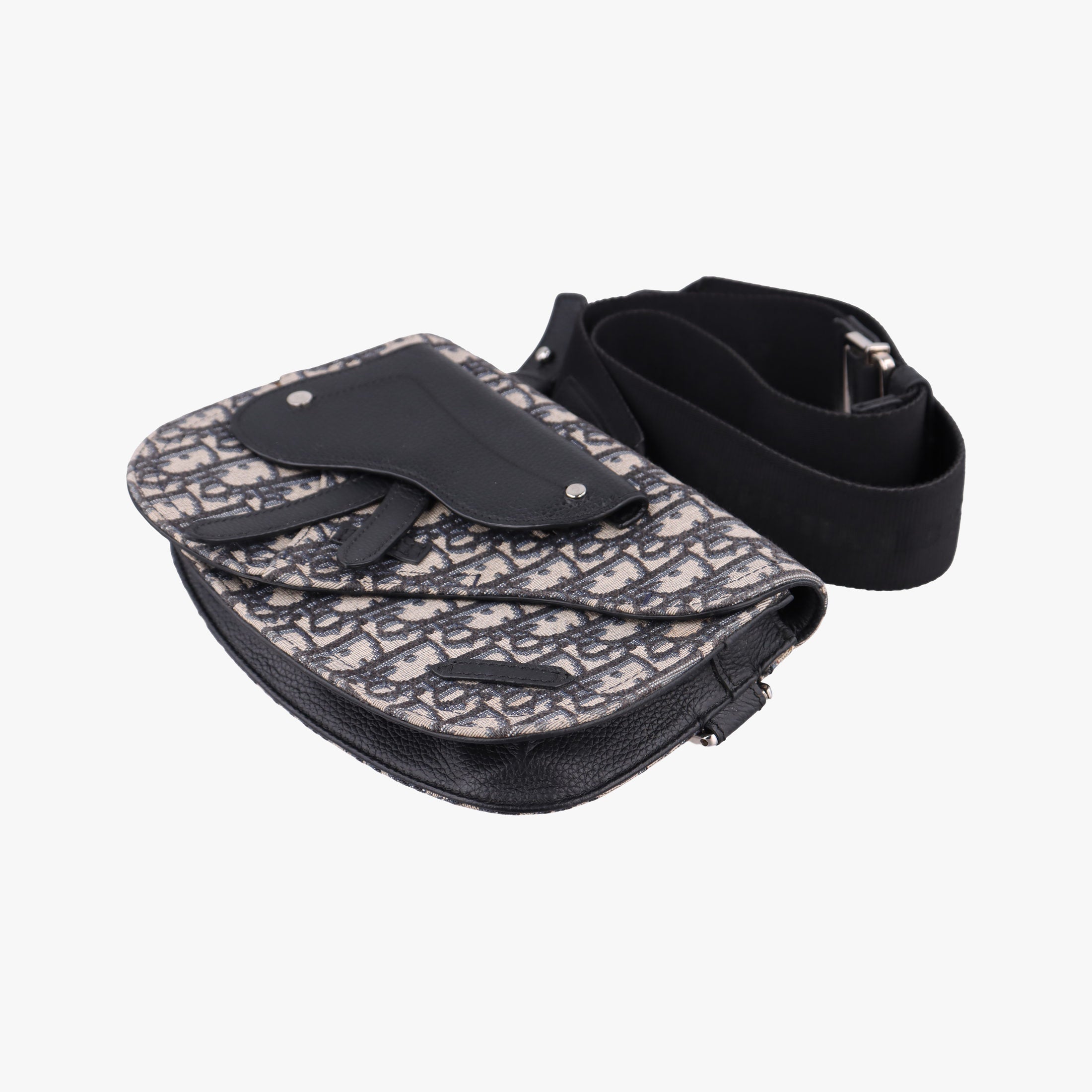 Saddle Pouch Navy×Black Jacquard×Leather 03-BO-0270サドル ポーチ ネイビー×ブラック ジャガード×レザー 03-BO-0270
