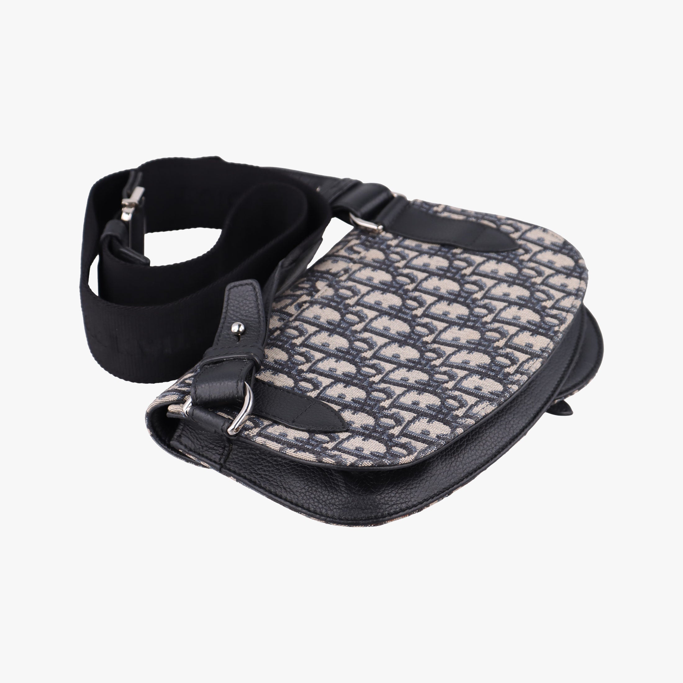 Saddle Pouch Navy×Black Jacquard×Leather 03-BO-0270サドル ポーチ ネイビー×ブラック ジャガード×レザー 03-BO-0270