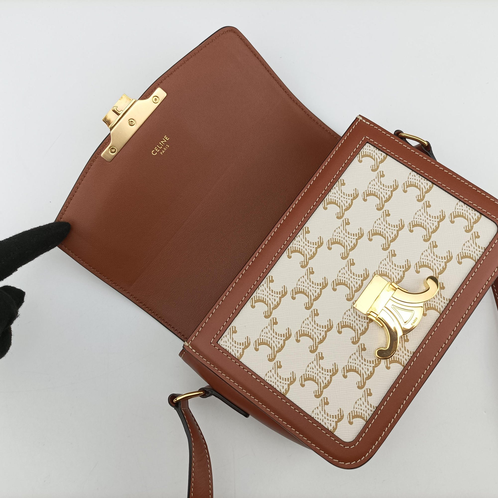 Teen Triomphe White×brown PVC coated canvas S-LM-3251ティーン トリオンフ ホワイト×ブラウン PVCコーティングキャンバス S-LM-3251