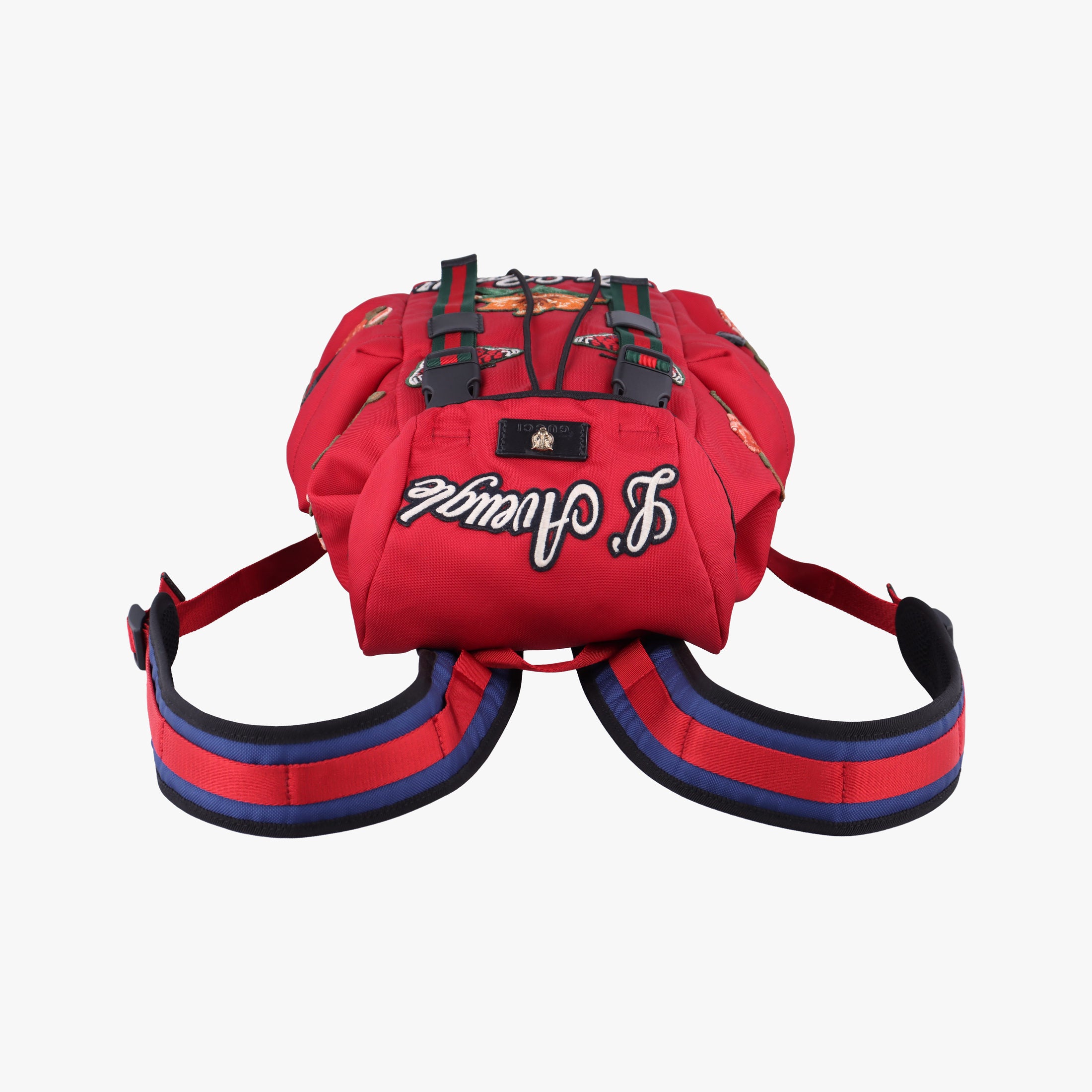 Techno Vintage Web L'Aveugle Par Amour Embroidered Red canvas 478327 A02199779テクノ ヴィンテージ ウェブ ラヴーグル パル アムール 刺繍 レッド キャンバス 478327 A02199779