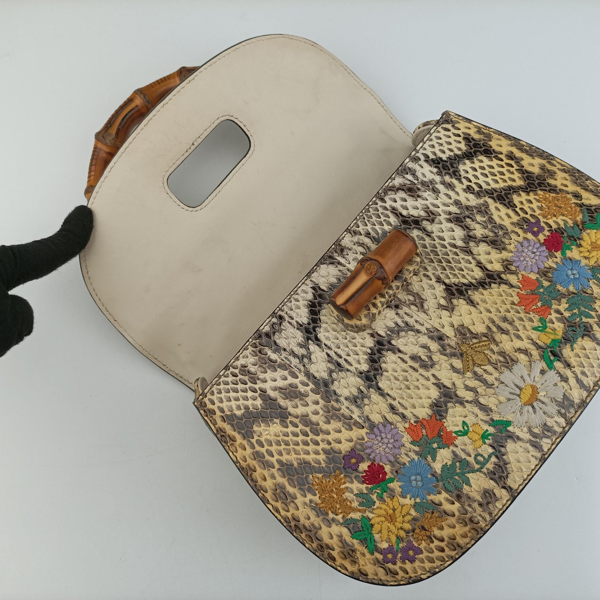 Bamboo Beige×Multi snakeskin 495880 E024438431バンブー ベージュ×マルチ ヘビ革 495880 E024438431