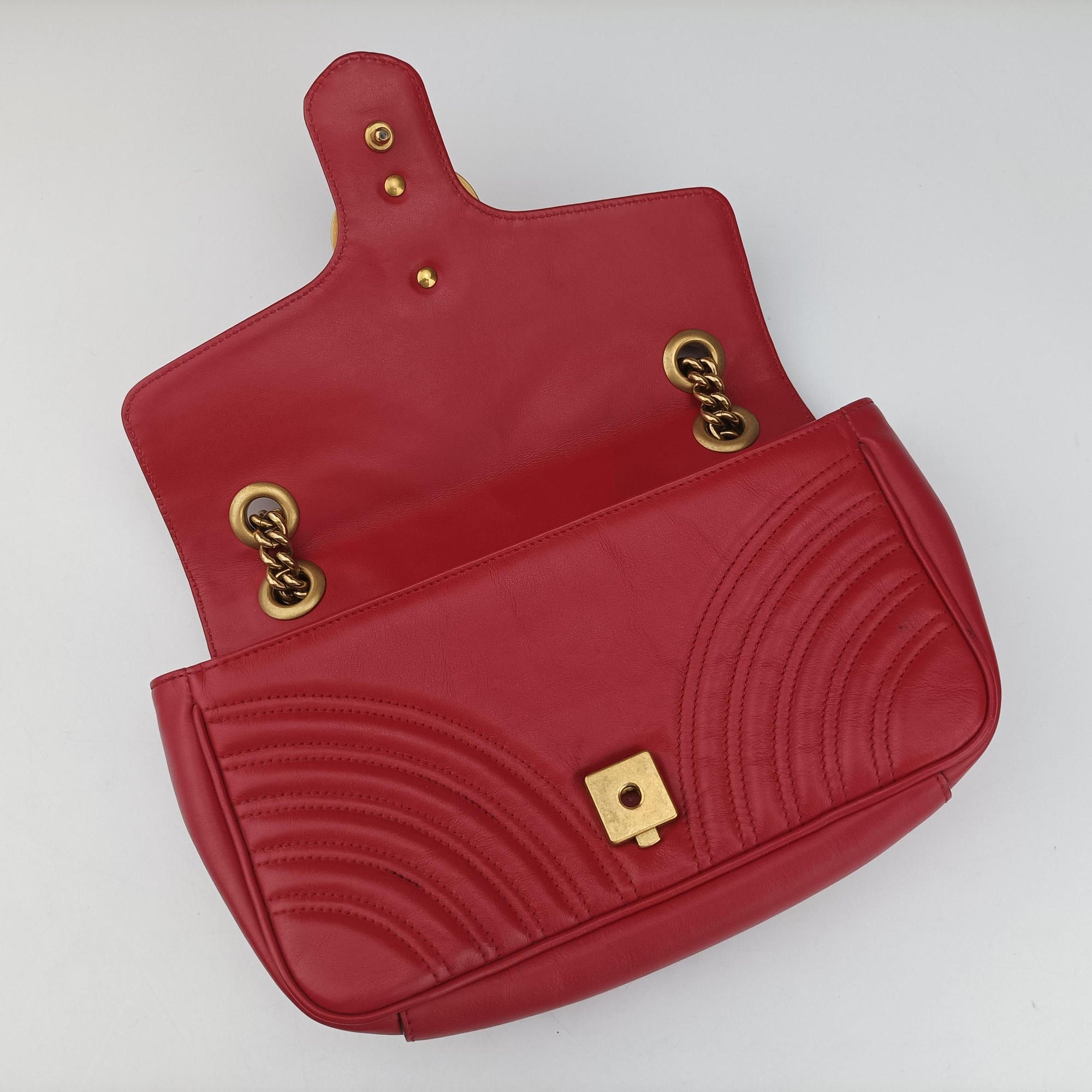 GG Marmont Red Leather 443497 G023466172GGマーモント レッド レザー 443497 G023466172