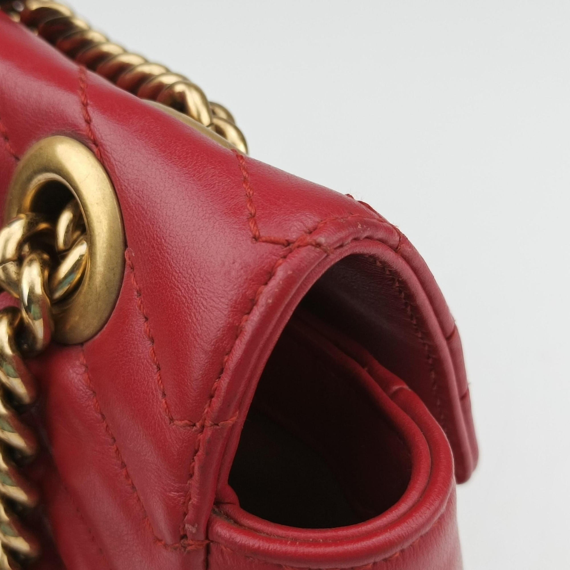 GG Marmont Red Leather 443497 G023466172GGマーモント レッド レザー 443497 G023466172