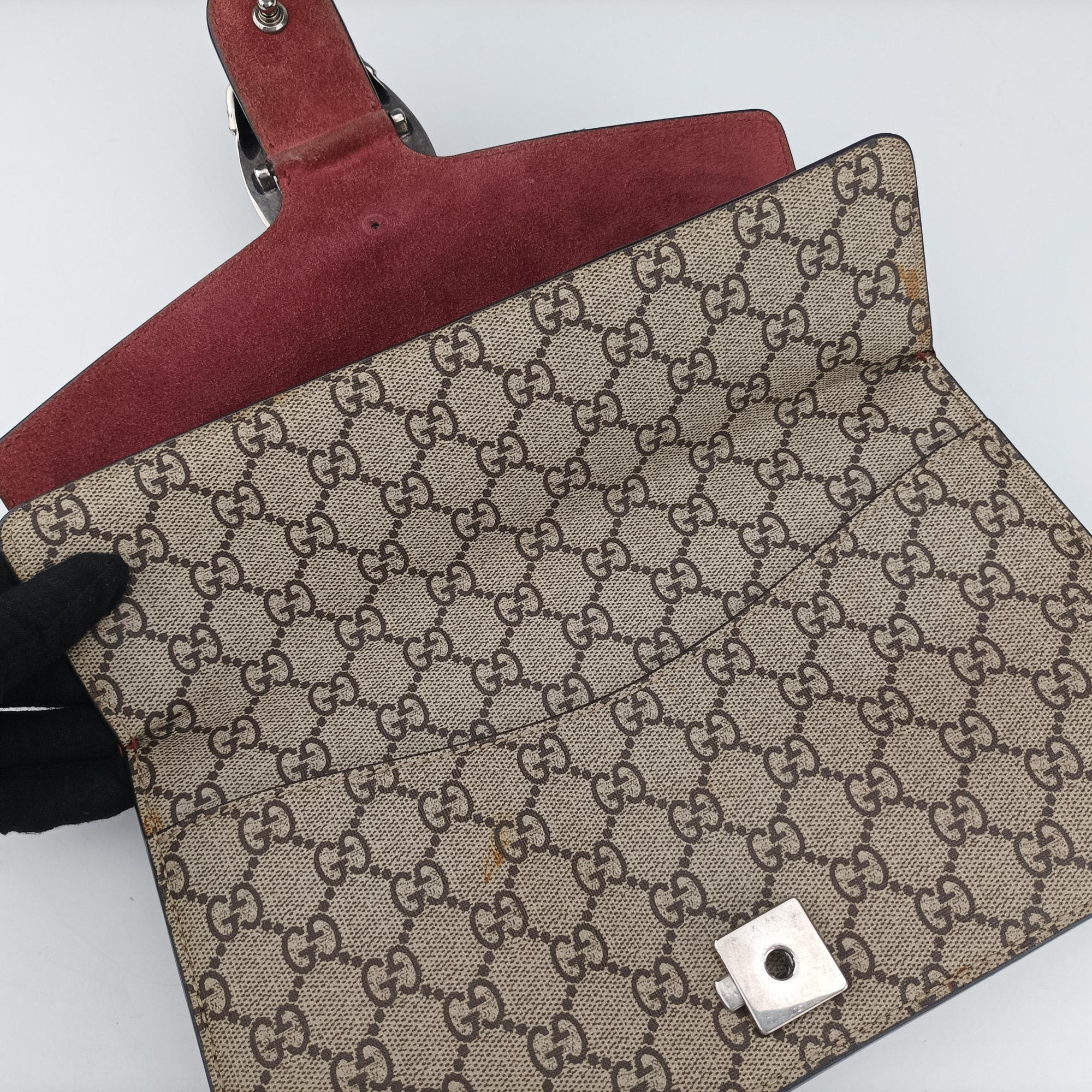 Dionysus beige×red×multi PVC coated canvas × suede 400249 B021649166ディオニュソス ベージュ×レッド×マルチ PVCコーティングキャンバス × スエード 400249 B021649166