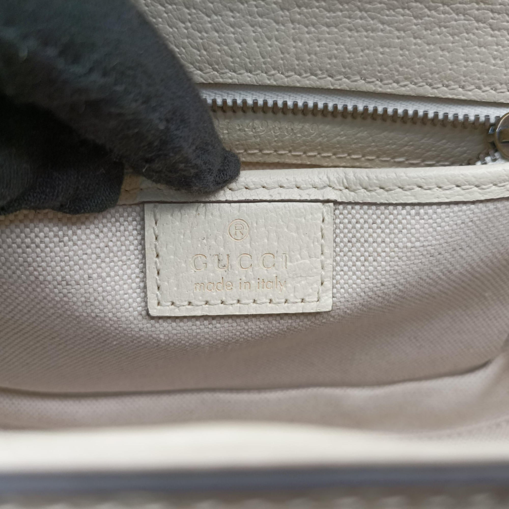 New Bamboo White Leather×Canvas 675797 ニューバンブー ホワイト レザー×キャンバス 675797