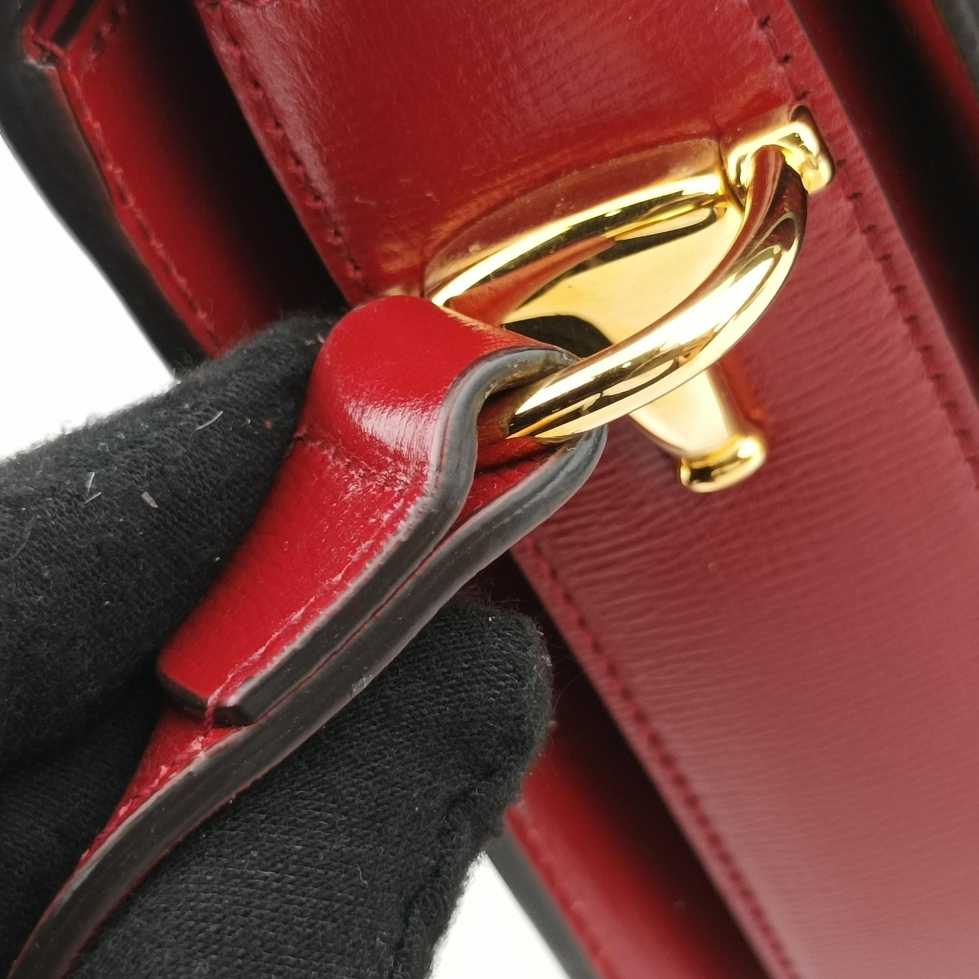 The Hacker Project Horsebit 1955 Beige × Brown × Red PVC coated canvas×Leather 602204 A032842124ホースビット 1955 ベージュ×ブラウン×レッド PVCコーティングキャンバス×レザー 602204 A032842124
