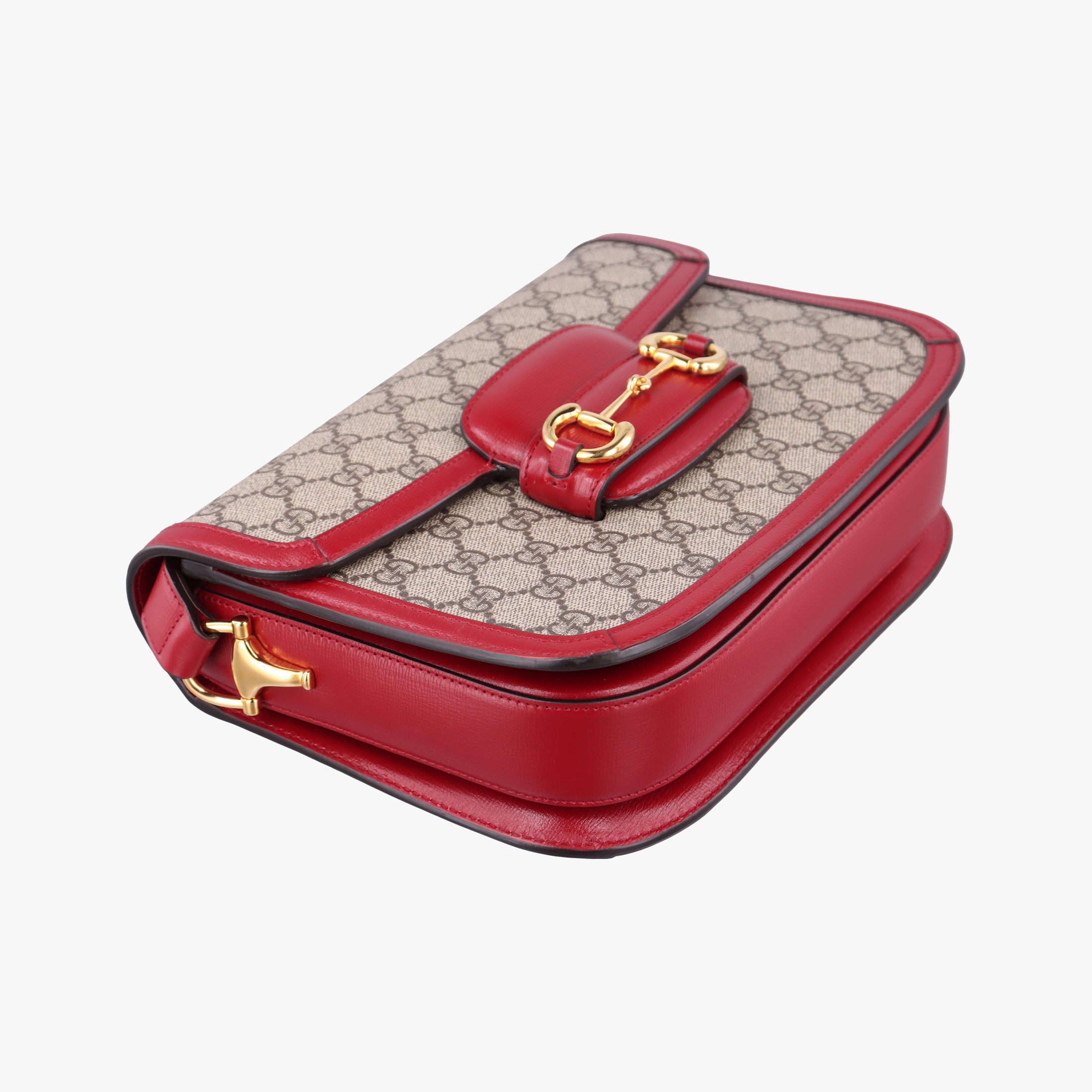The Hacker Project Horsebit 1955 Beige × Brown × Red PVC coated canvas×Leather 602204 A032842124ホースビット 1955 ベージュ×ブラウン×レッド PVCコーティングキャンバス×レザー 602204 A032842124