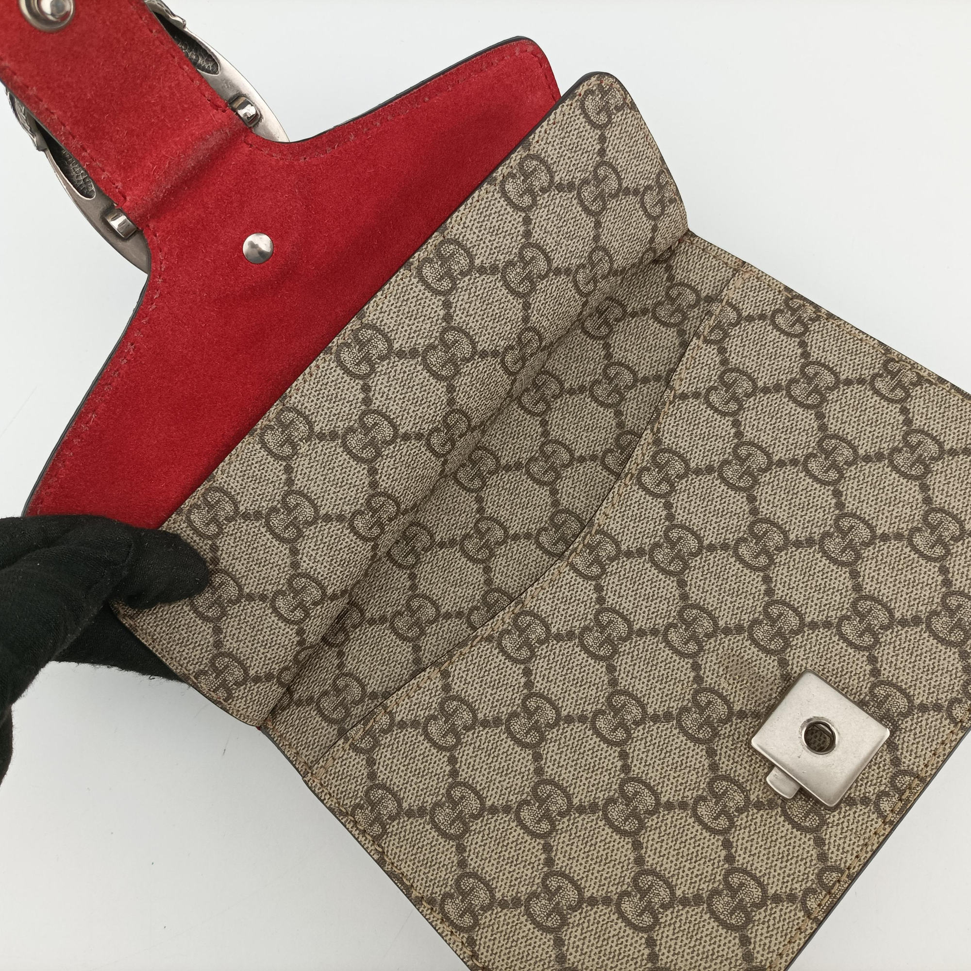 Dionysus beige×red PVC coated canvas × suede 421970 D019919434ディオニュソス ベージュ×レッド PVCコーティングキャンバス × スエード 421970 D019919434