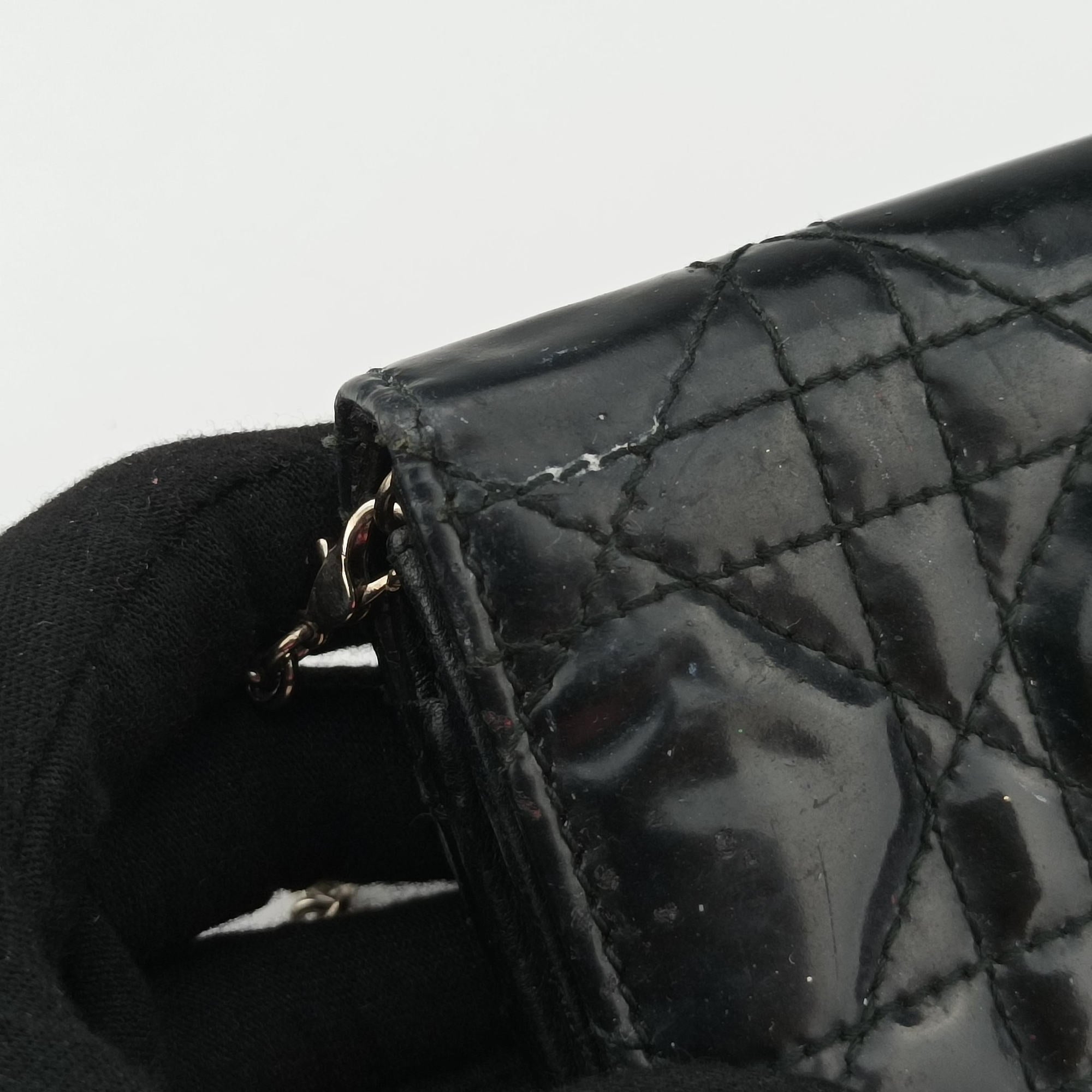 Lady Dior Cannage Black Patent Leather 02-LU-0049レディディオール カナージュ ブラック パテント 02-LU-0049