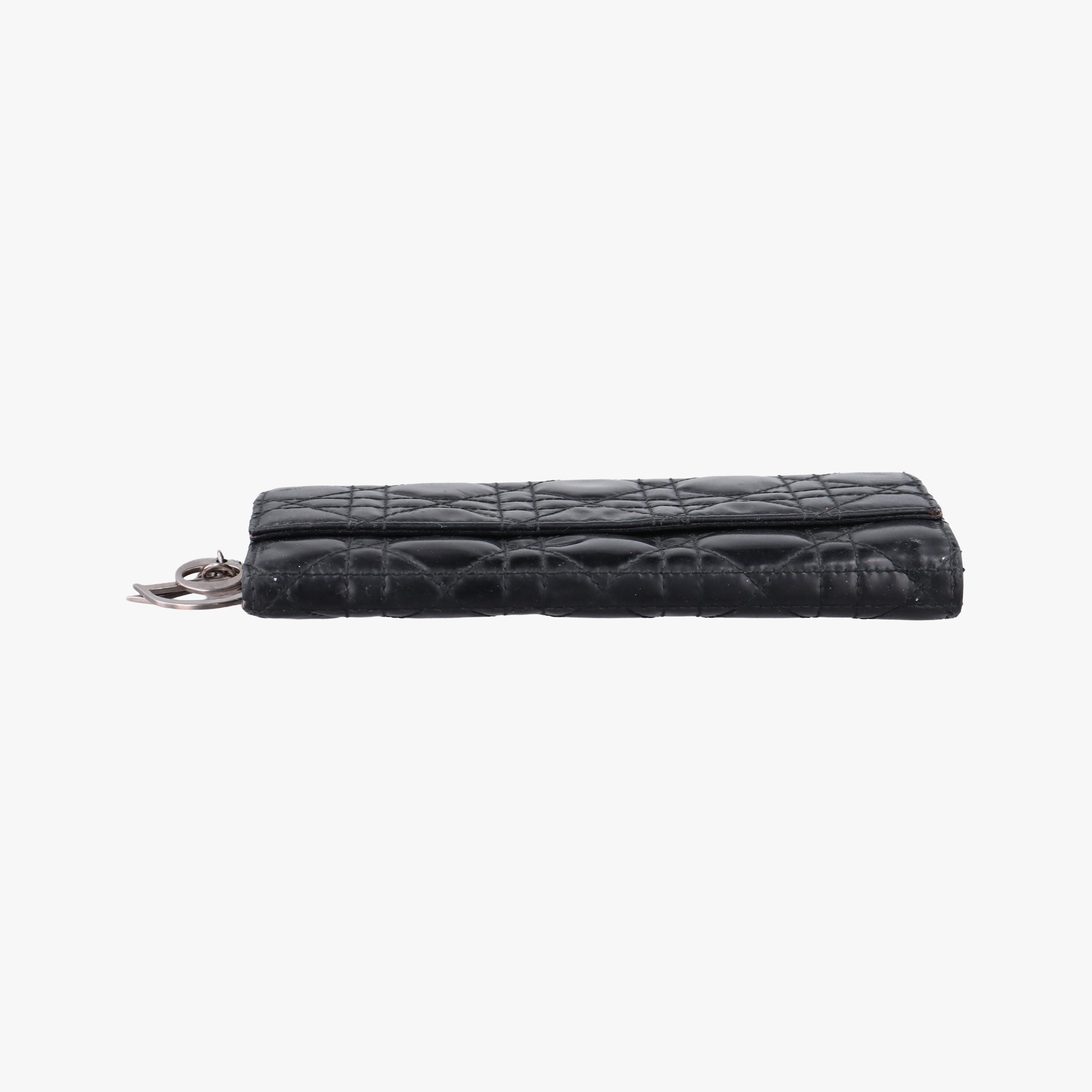 Lady Dior Cannage Black Patent Leather 02-LU-0049レディディオール カナージュ ブラック パテント 02-LU-0049