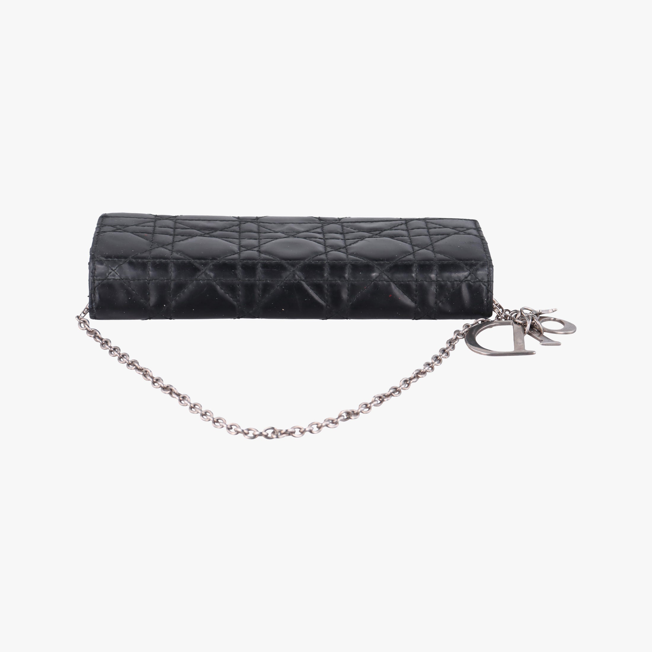 Lady Dior Cannage Black Patent Leather 02-LU-0049レディディオール カナージュ ブラック パテント 02-LU-0049