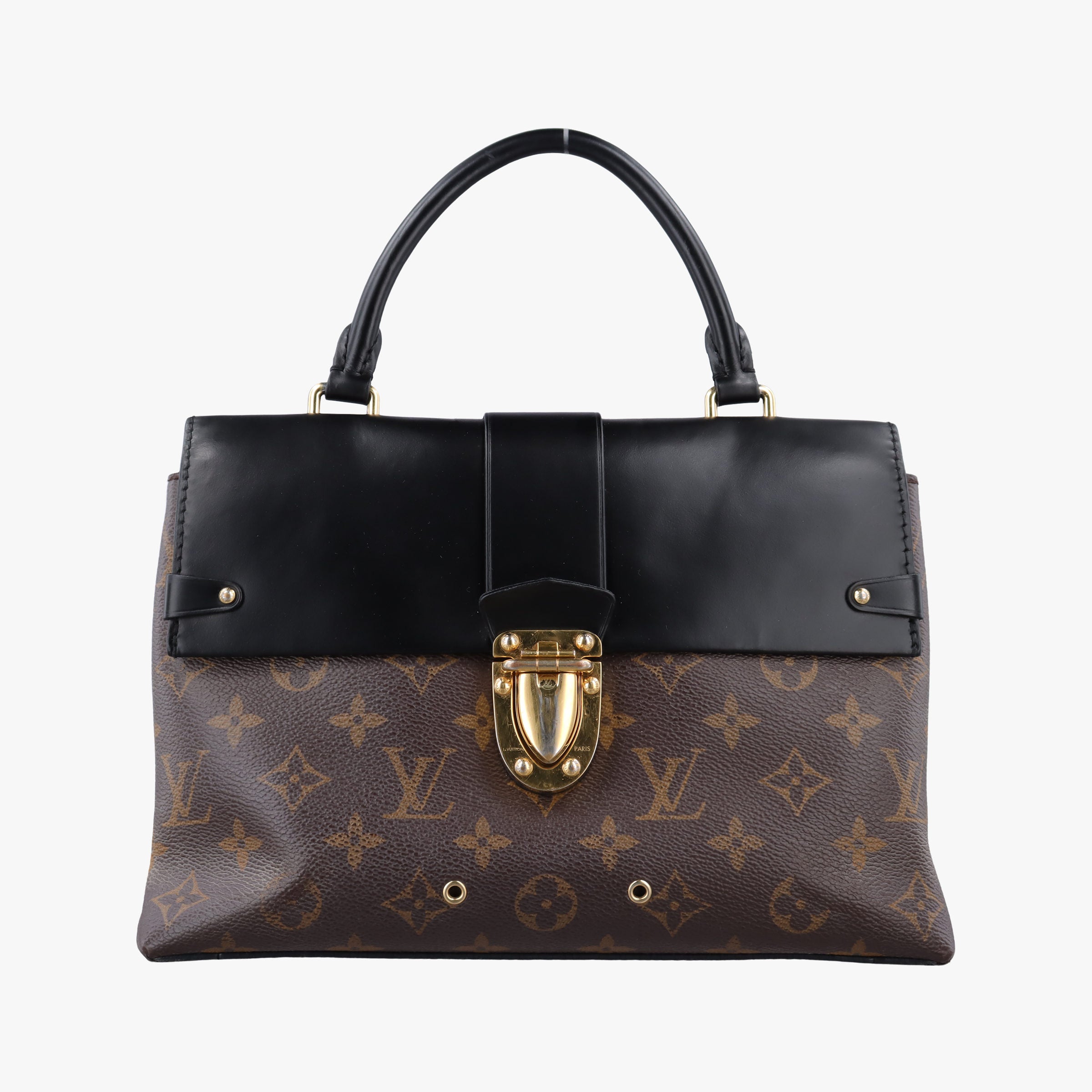 One-handle Flap MM brown×black Monogram Canvas×calf leather M43125 FL3107 IC ChipワンハンドルフラップMM モノグラム/ブラウン×ブラック モノグラムキャンバス×カーフレザー M43125 FL3107 ICチップ