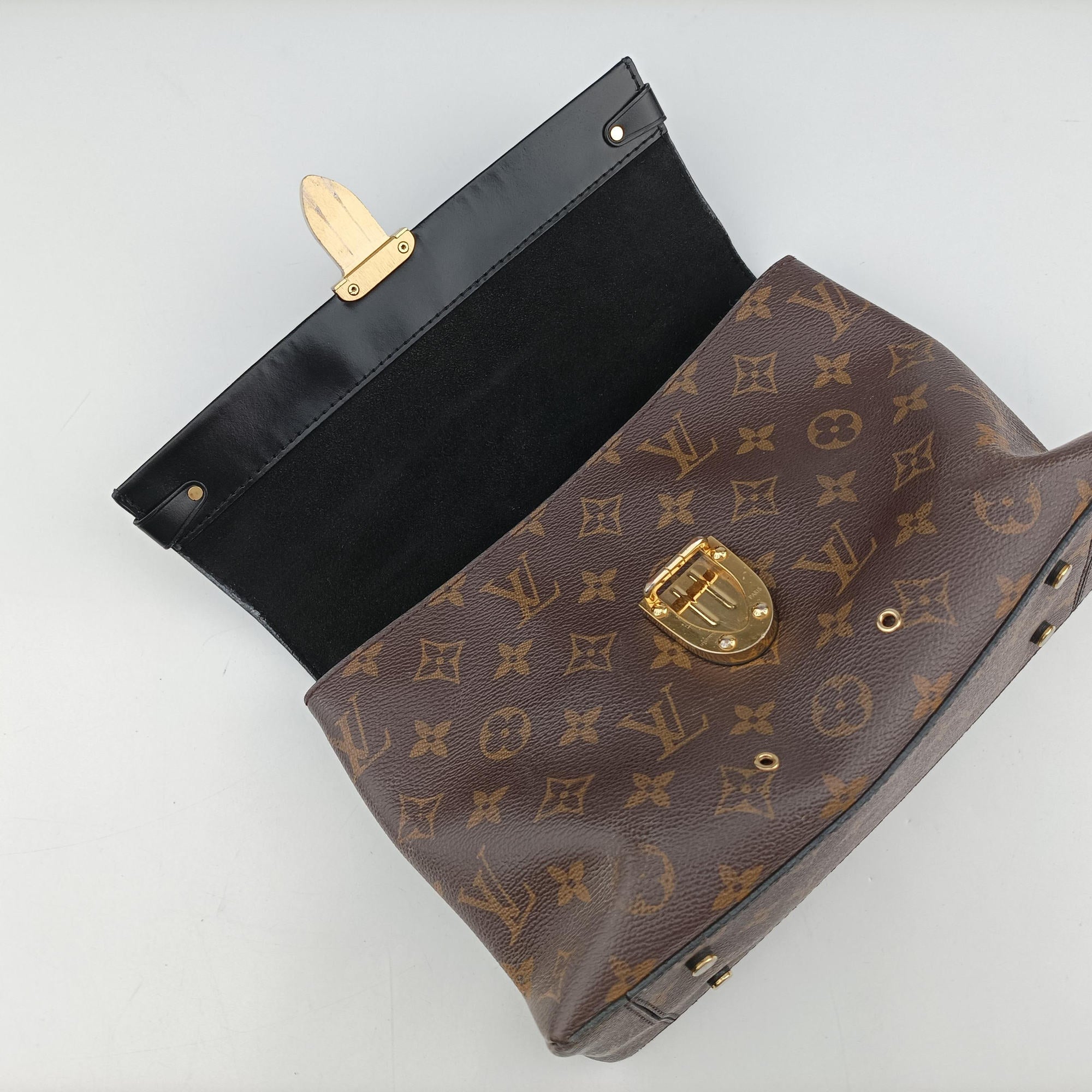 One-handle Flap MM brown×black Monogram Canvas×calf leather M43125 FL3107 IC ChipワンハンドルフラップMM モノグラム/ブラウン×ブラック モノグラムキャンバス×カーフレザー M43125 FL3107 ICチップ