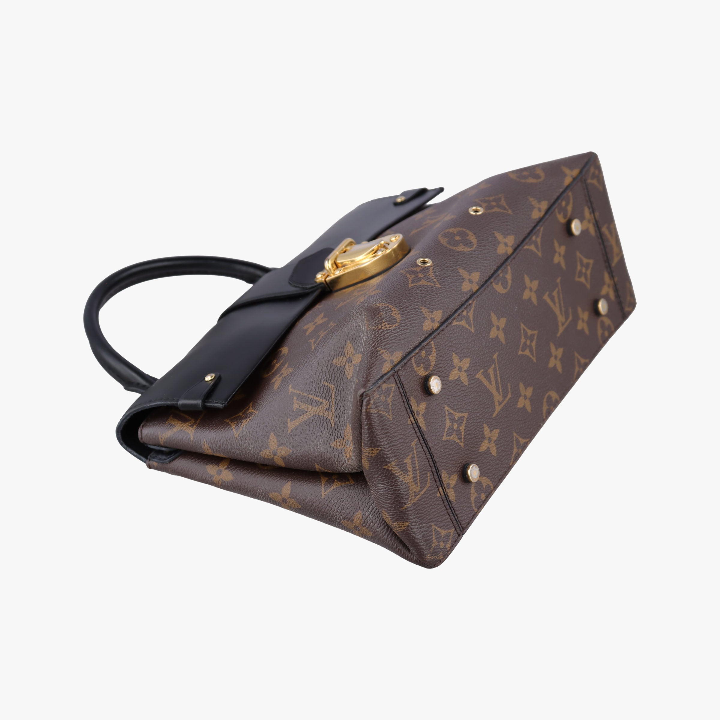One-handle Flap MM brown×black Monogram Canvas×calf leather M43125 FL3107 IC ChipワンハンドルフラップMM モノグラム/ブラウン×ブラック モノグラムキャンバス×カーフレザー M43125 FL3107 ICチップ
