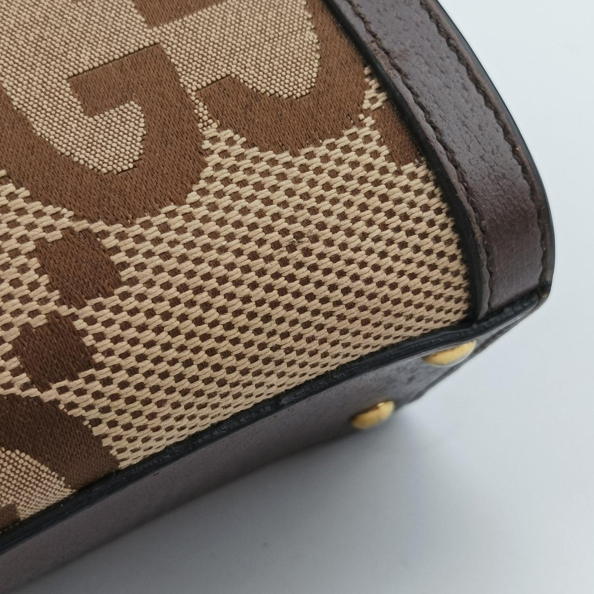 Pre-owned Gucci Diana Jumbo GG Mini Brown Canvas×Leather 655661 shoulderbag | stylenewstar