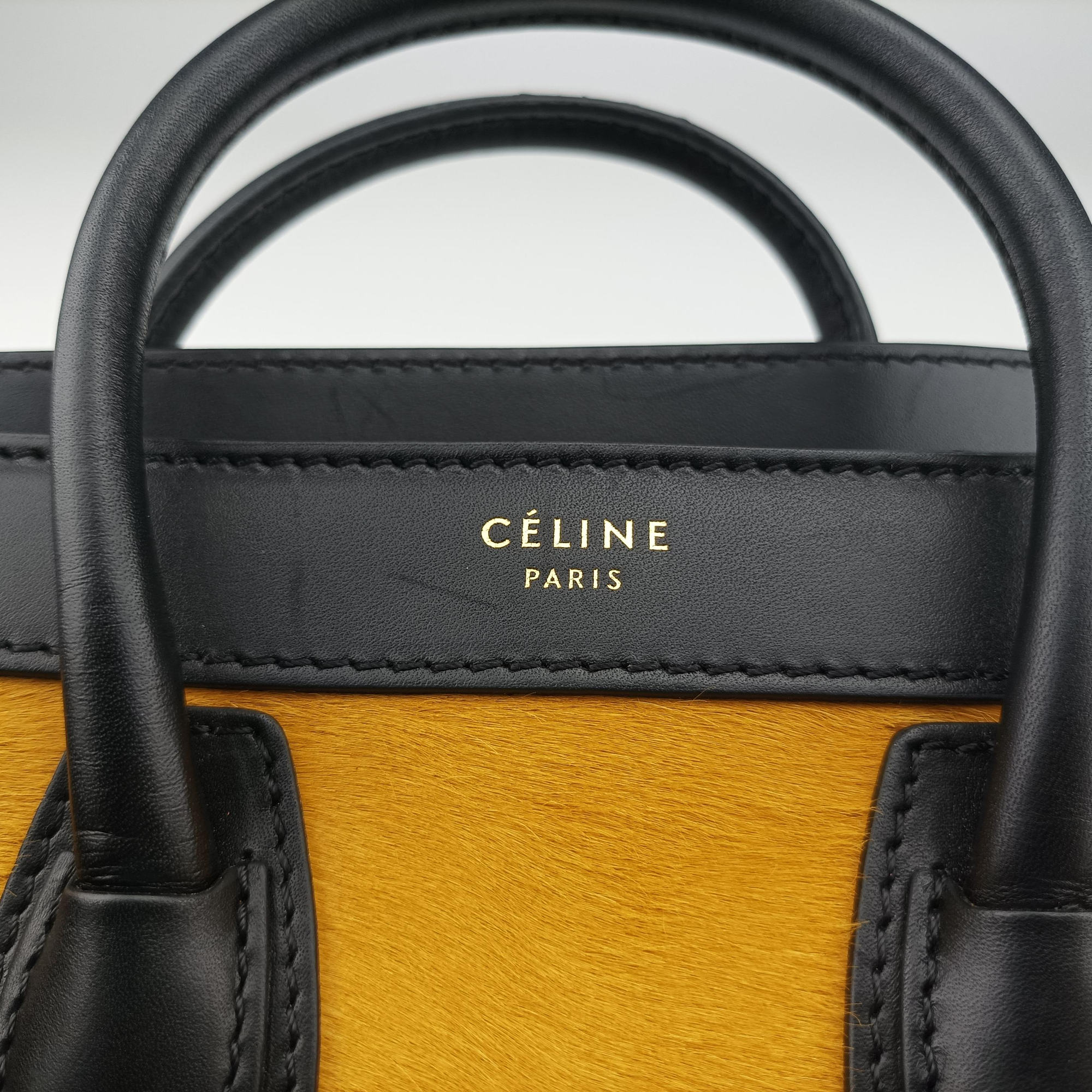 luggage nano shopper Black×Yellow×Blue Leather × Horsehair F-GA-0153ラゲージナノショッパー ブラック×イエロー×ブルー レザー × ホースヘア F-GA-0153