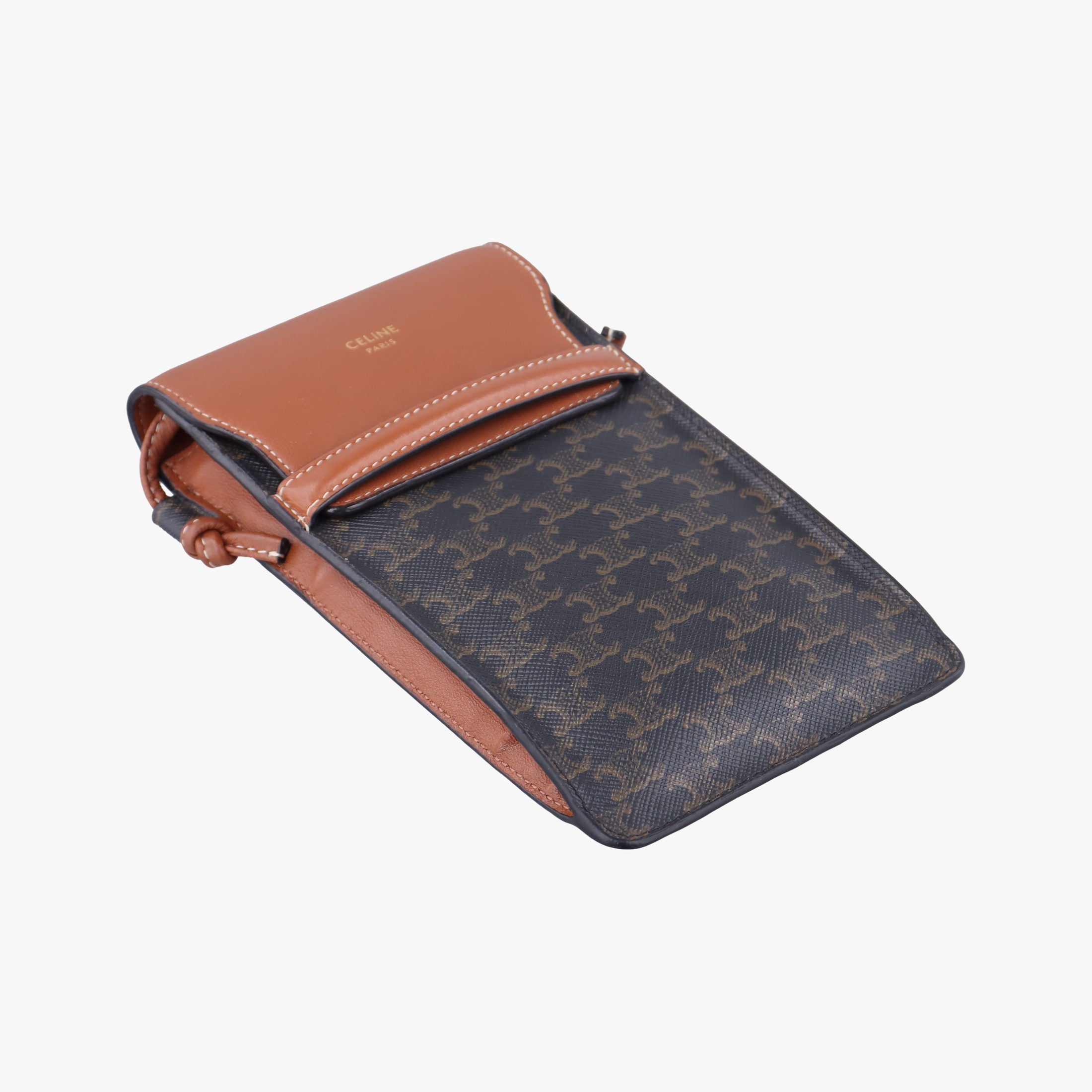 Triomphe Phone Pouch Brown PVC coated canvas×Leather S-AN-4231トリオンフ フォンポーチ ブラウン PVCコーティングキャンバス×レザー S-AN-4231