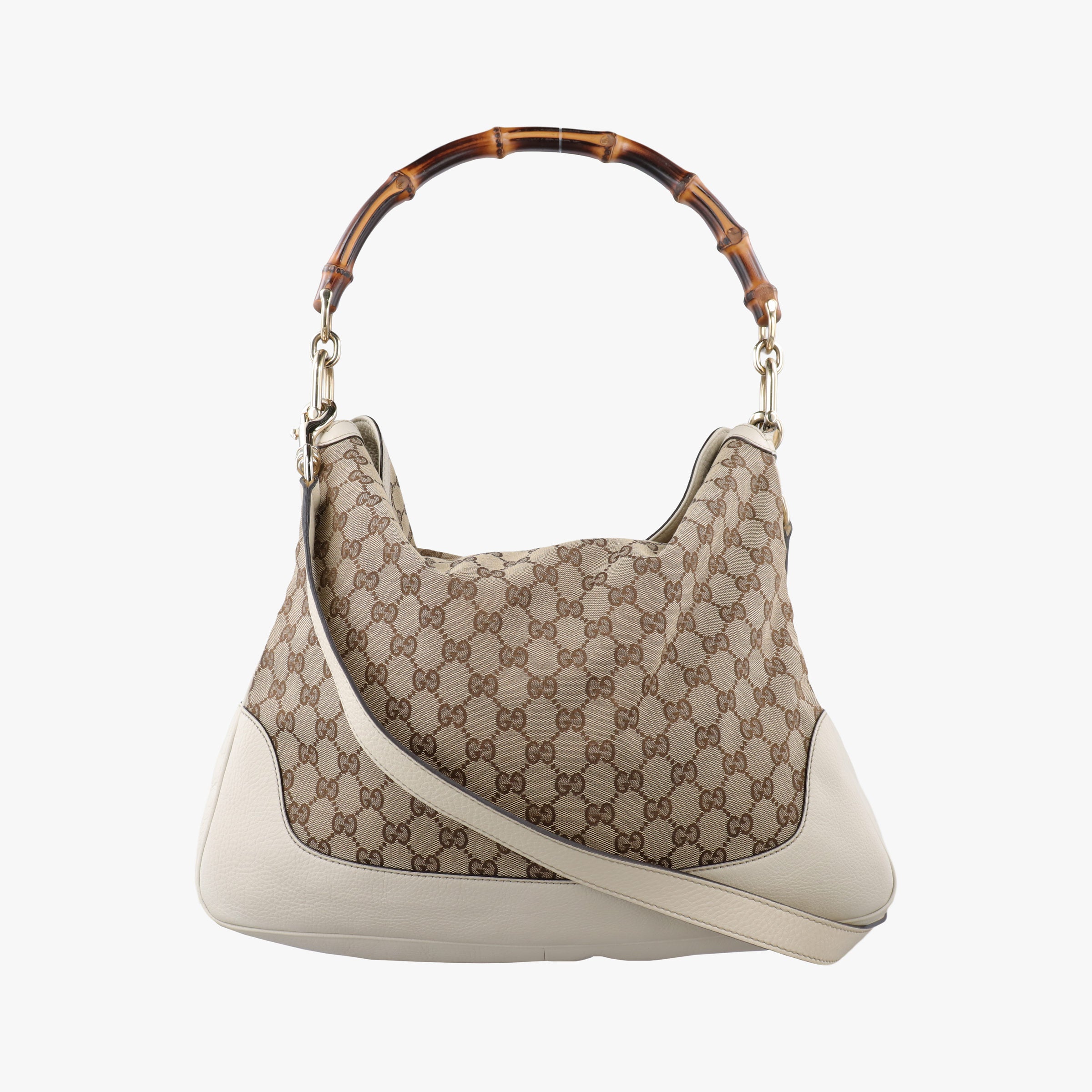 Bamboo Beige×White Canvas×Leather 282315 B011335850バンブー ベージュ×ホワイト キャンバス×レザー 282315 B011335850