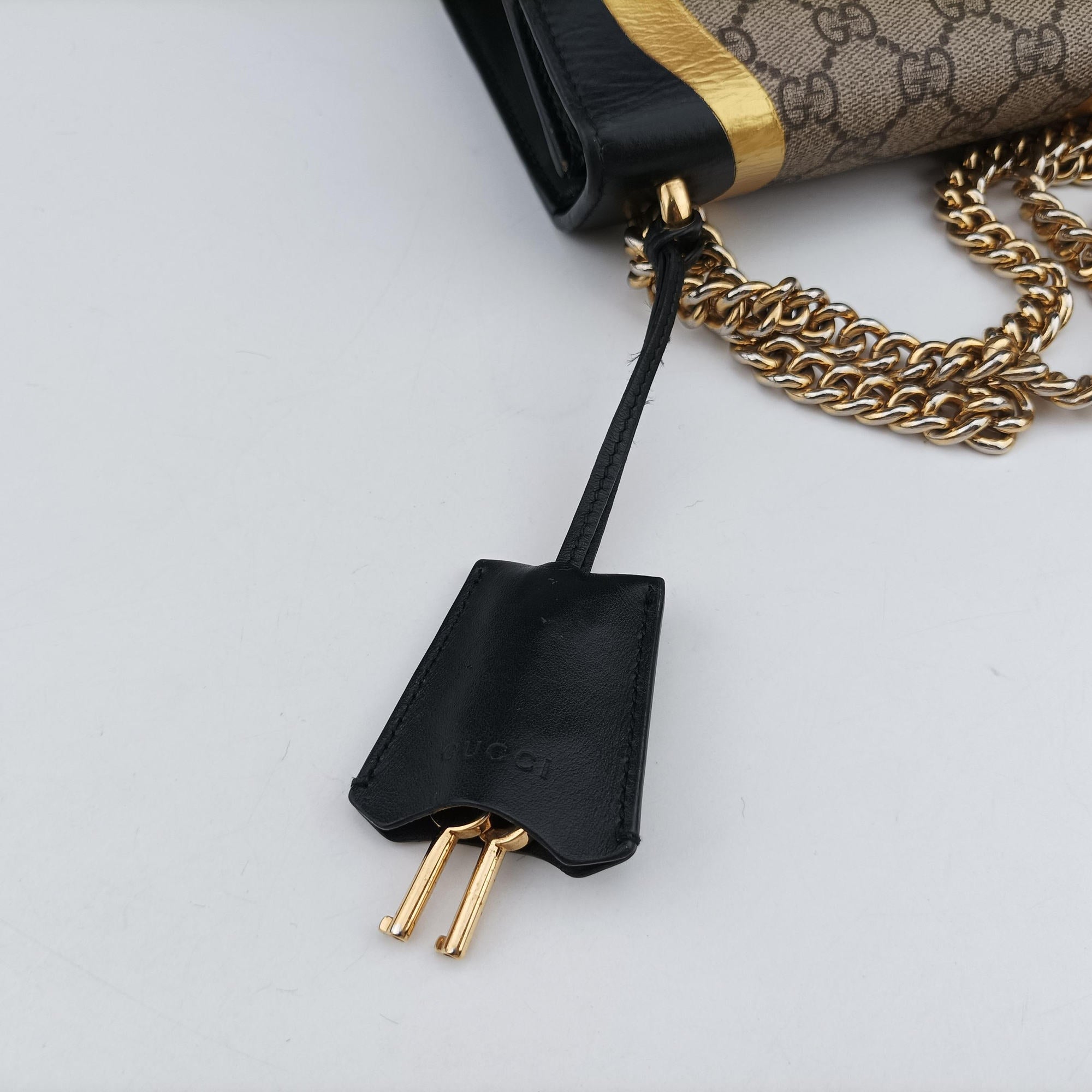 Padlock beige×Black PVC coated canvas×Leather 432182 B021838798パドロック ベージュ×ブラック PVCコーティングキャンバス×レザー 432182 B021838798