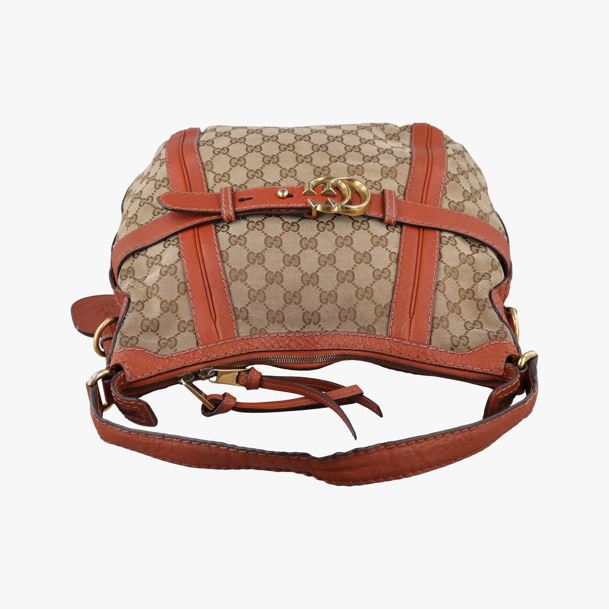 Pre-owned Gucci GG Running Brown Canvas×Leather 247185 shoulderbag | stylenewstar