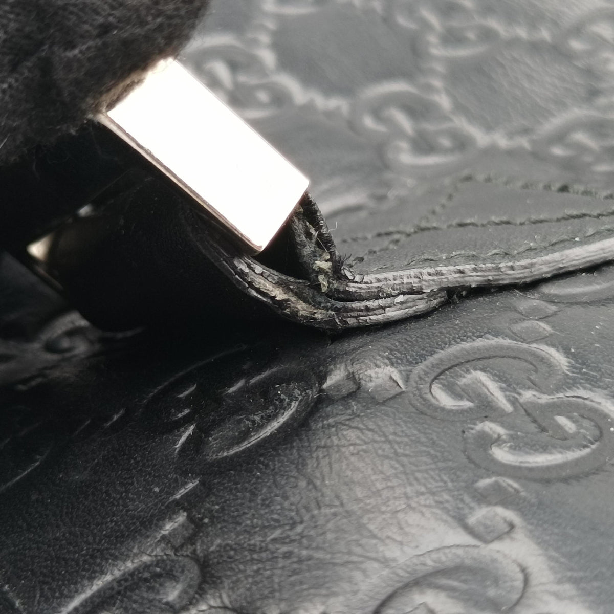 Guccissima Rubber Messenger Black Leather 246067 D011630899グッチシマ メッセンジャー ブラック レザー 246067 D011630899
