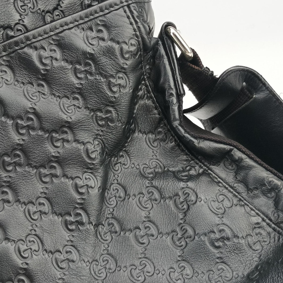 Guccissima Rubber Messenger Black Leather 246067 D011630899グッチシマ メッセンジャー ブラック レザー 246067 D011630899