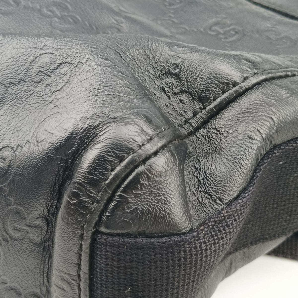 Guccissima Rubber Messenger Black Leather 246067 D011630899グッチシマ メッセンジャー ブラック レザー 246067 D011630899