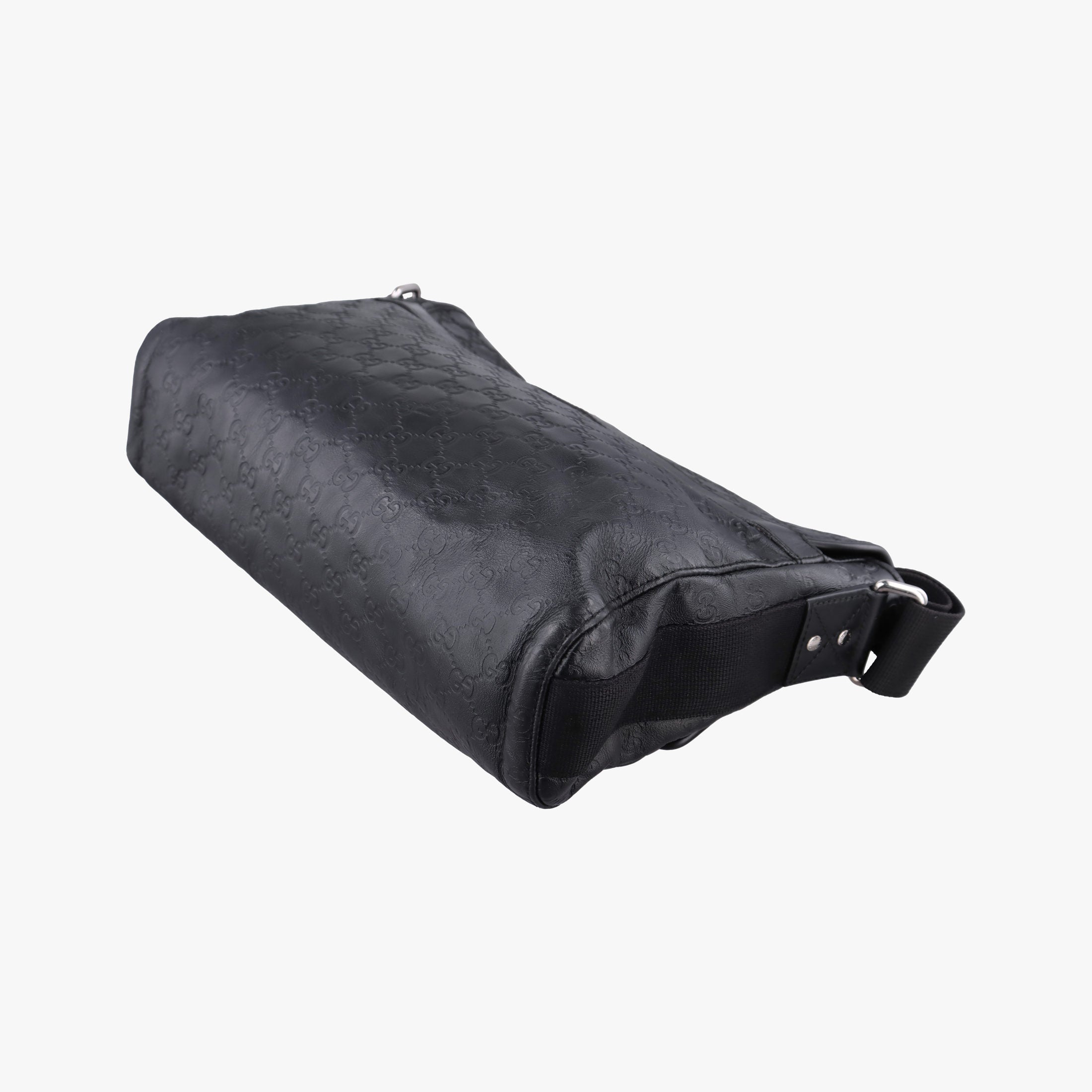 Guccissima Rubber Messenger Black Leather 246067 D011630899グッチシマ メッセンジャー ブラック レザー 246067 D011630899