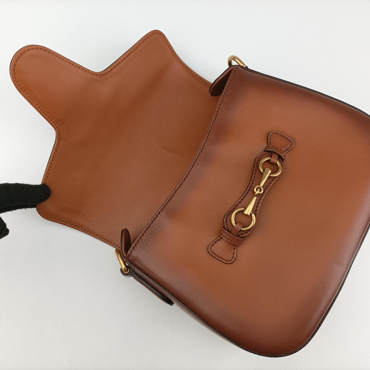 Secondhand Gucci Lady Web Horsebit Brown leather 380573 shoulderbag | stylenewstar